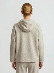 wool silk blend zip hoodie