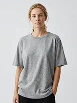 private label metallic-fiber casual top