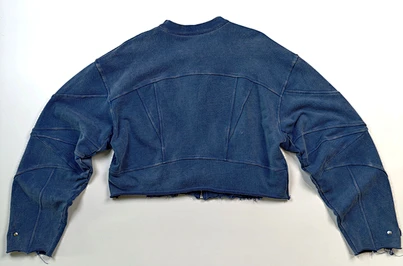 custom snow-wash cropped jacket factory