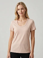 double-bound neckline jersey tee
