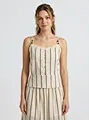lace trim button front cami