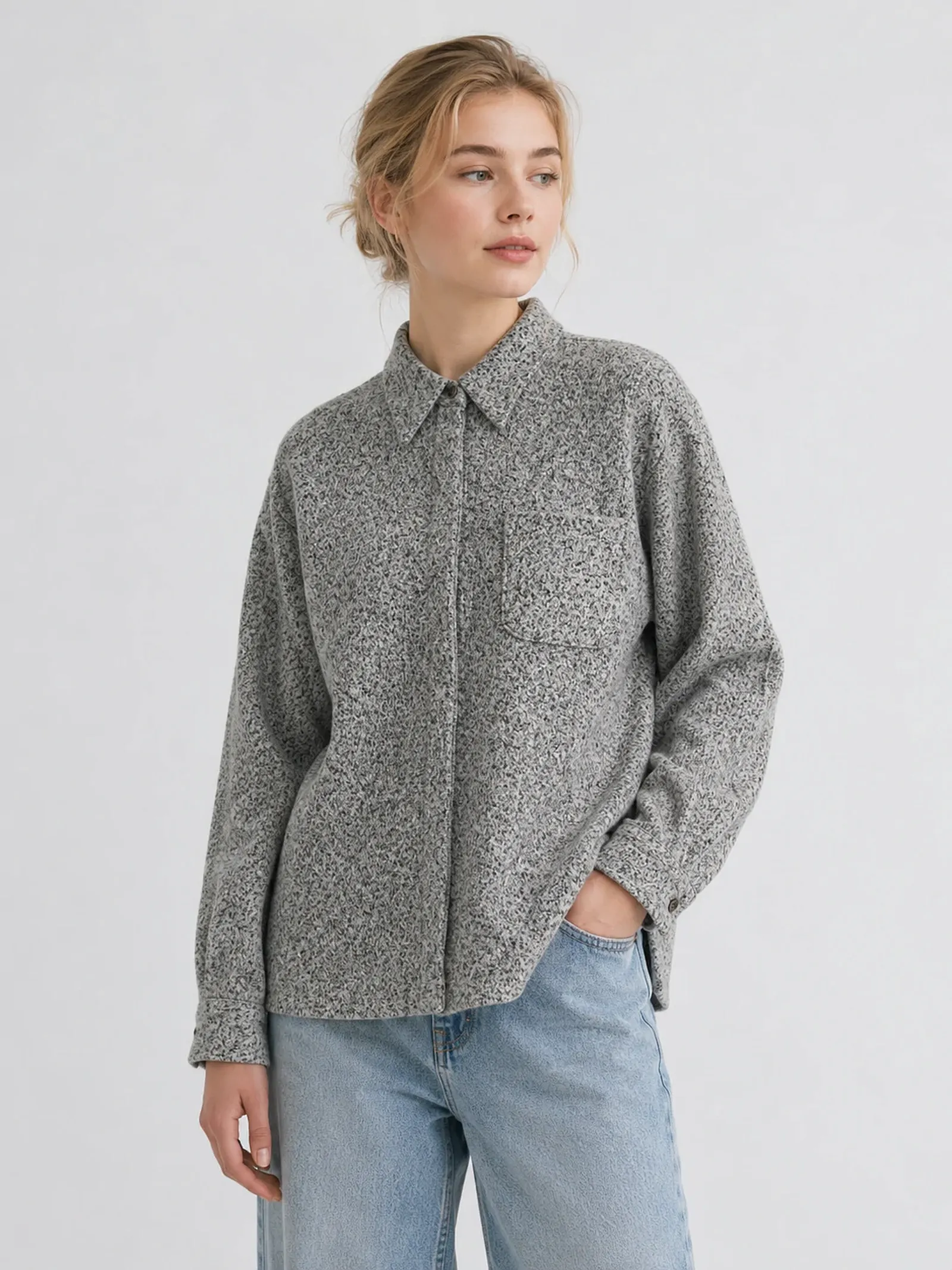 private label knitted shirt jacket supplier