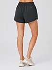 curved-hem athleisure shorts