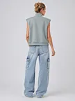 private label sleeveless zip jacket