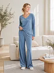 custom relaxed V-neck pullover