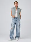 private label sleeveless zip jacket