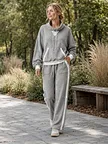 contrast-rib drop-shoulder sweatshirt