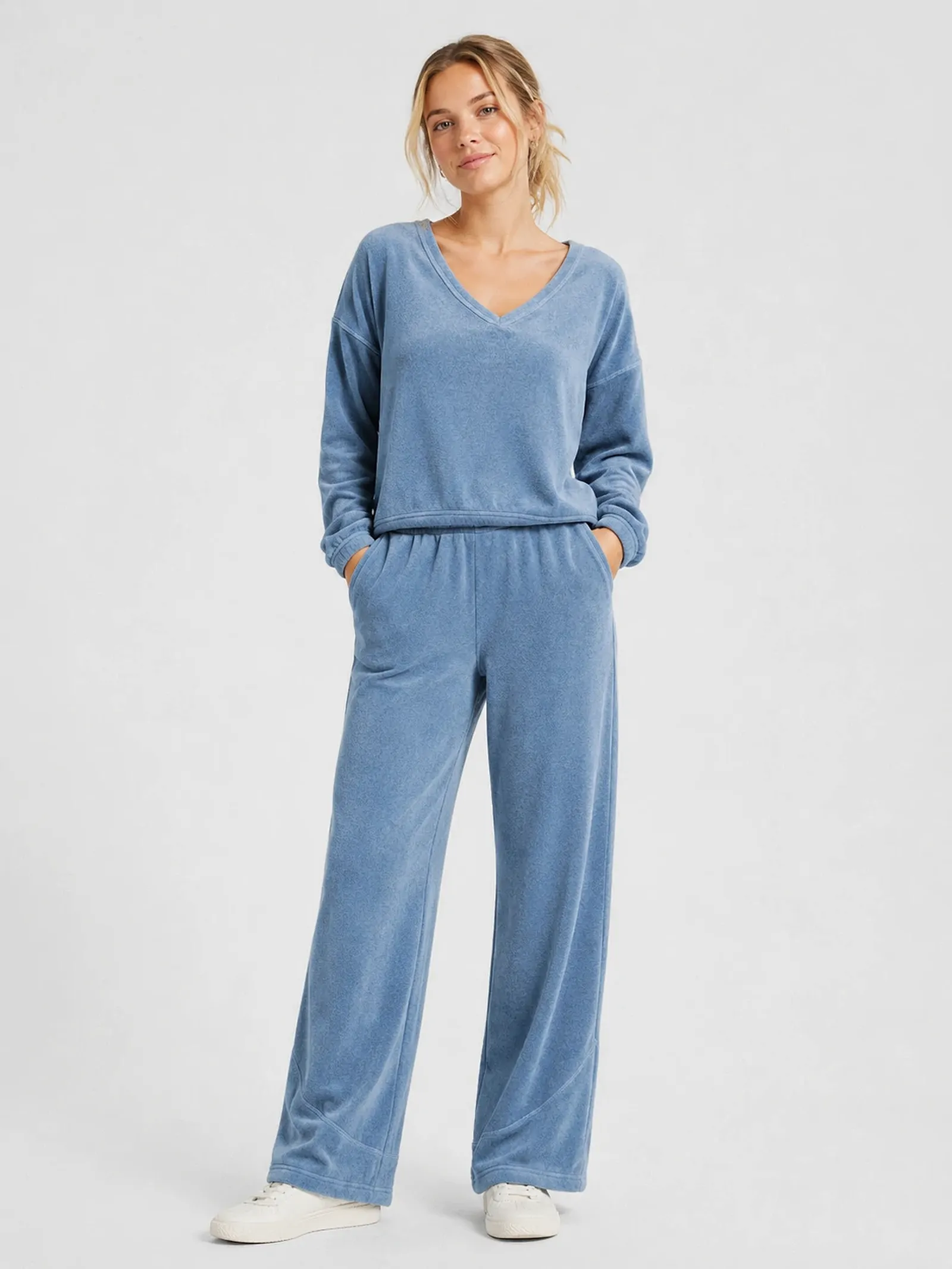 custom relaxed V-neck pullover