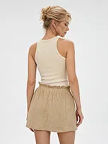 350 GSM suede-touch mini skirt