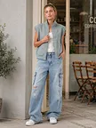 private label sleeveless zip jacket