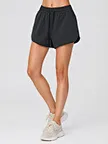 curved-hem athleisure shorts