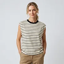 relaxed sleeveless tee factory