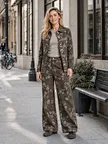 Floral Denim Utility Jacket