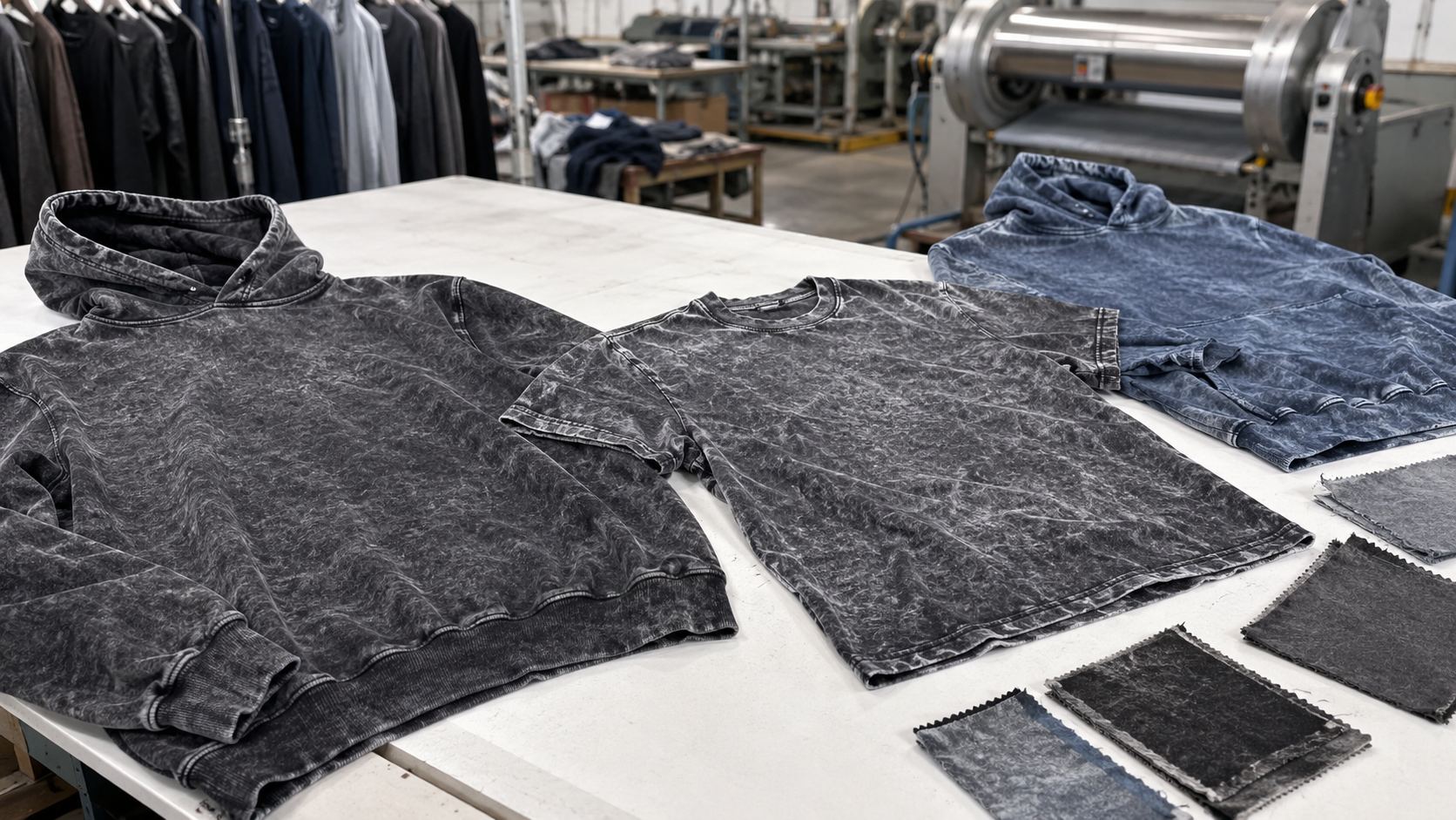 acid wash garment production for vintage apparel finishing