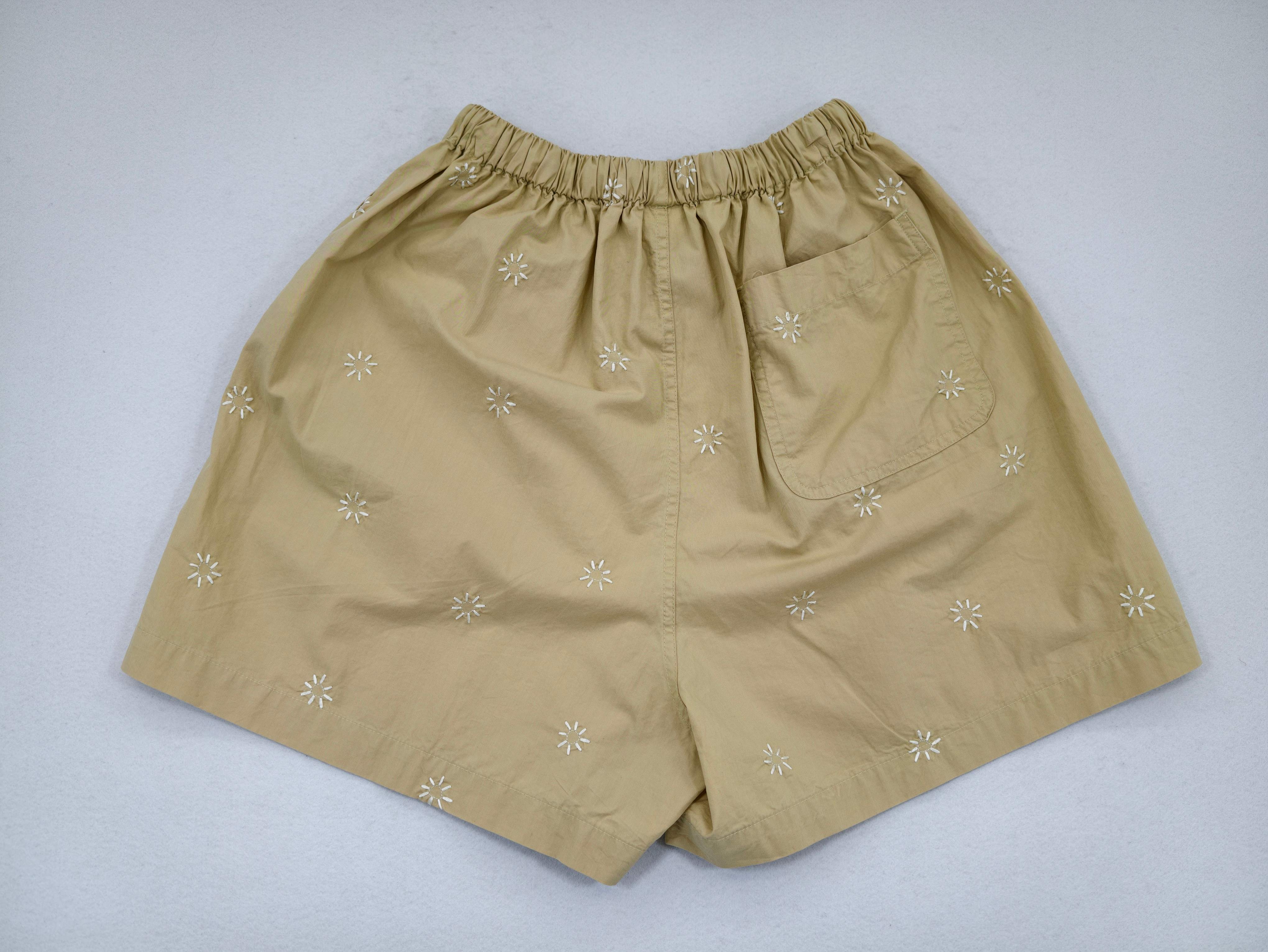 Back view with elastic waistband and patch pocket
