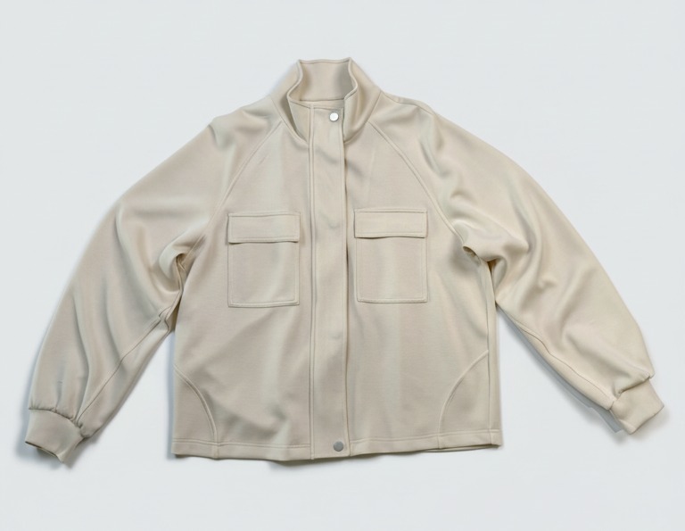 Flap-pocket scuba jacket prepared for OEM sampling