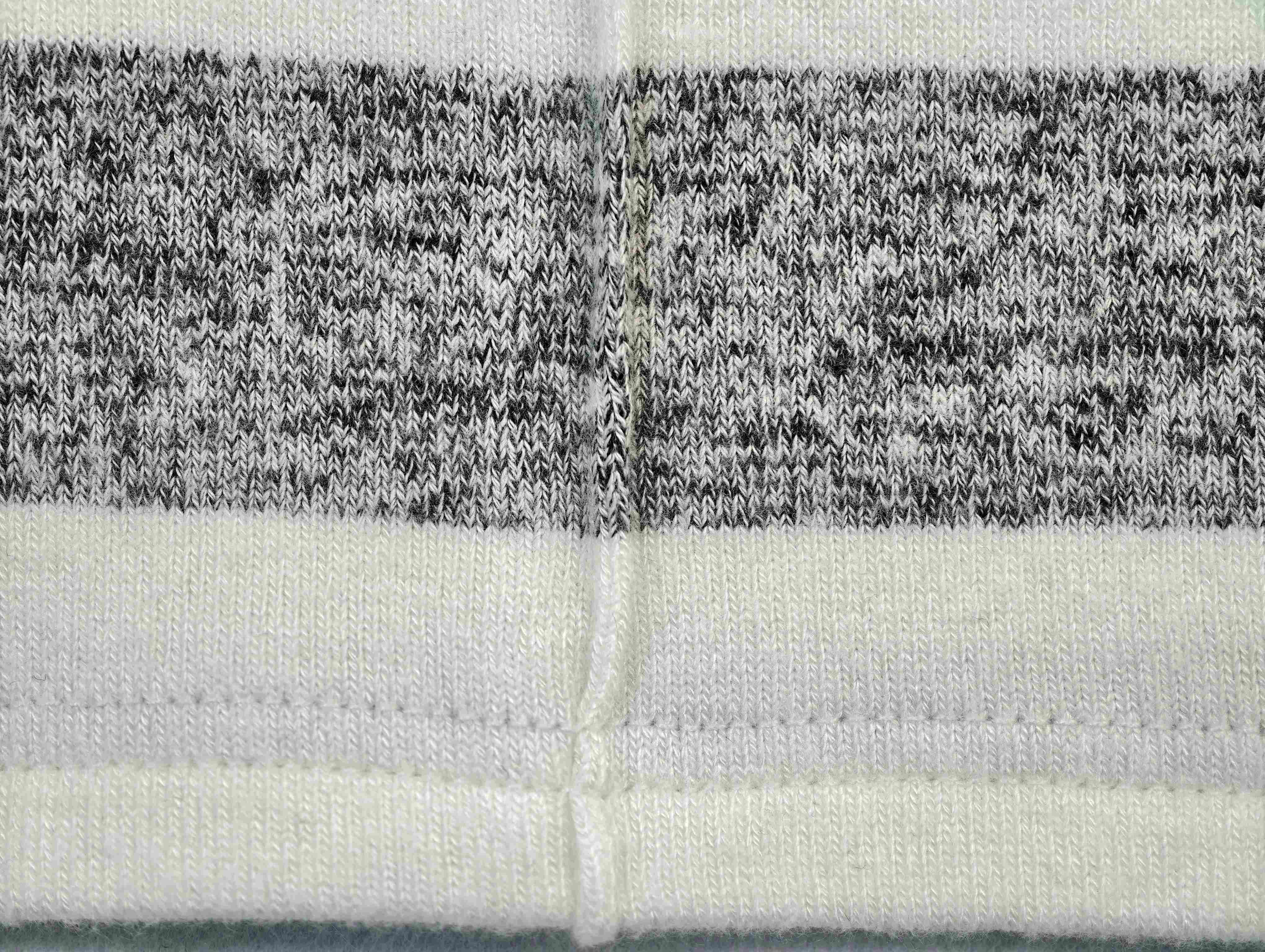 Brushed striped Hacci jersey fabric texture close-up