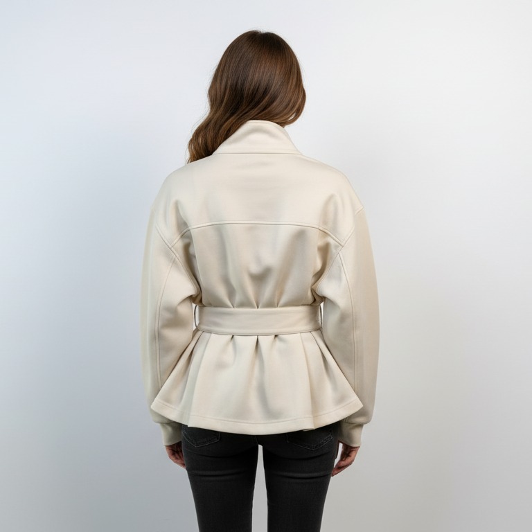 Back fit showing waist shaping and flared hem