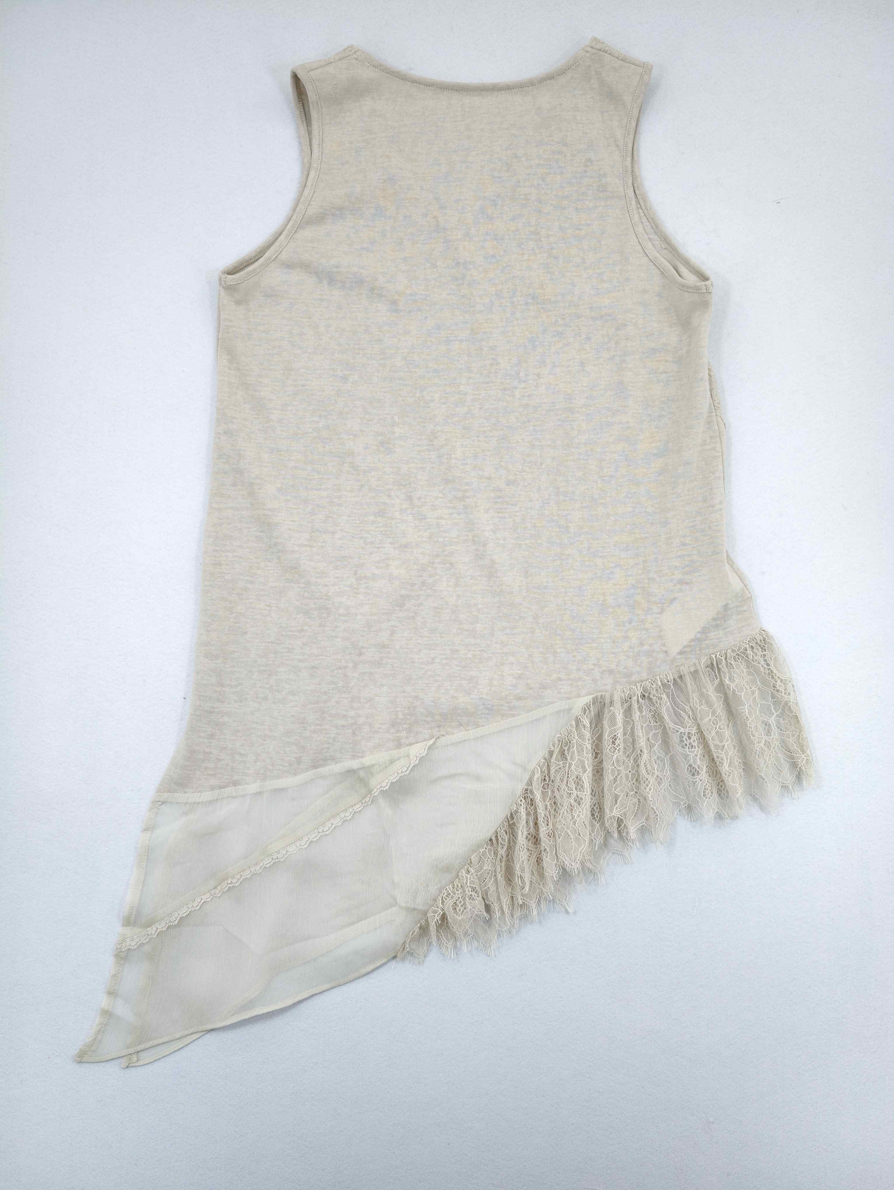 Back view with sheer layered hem