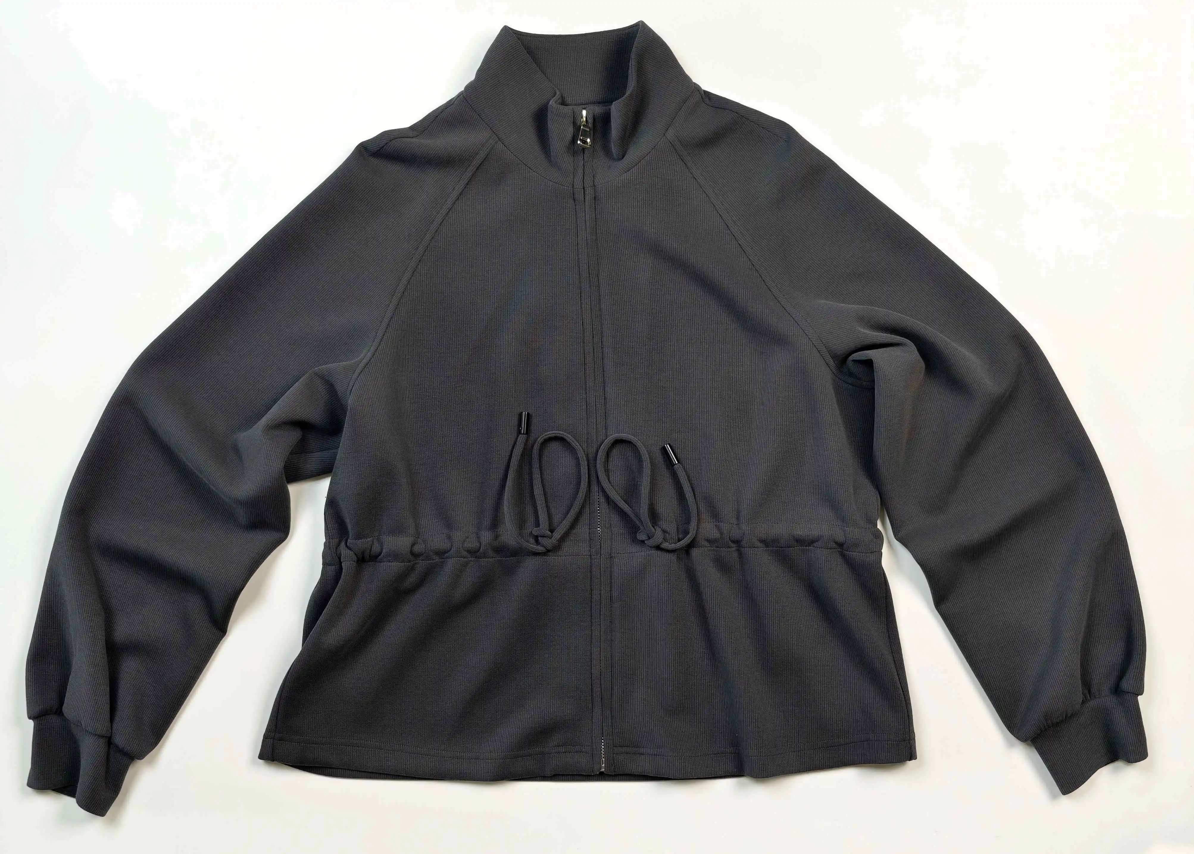 OEM zip jacket with concealed pockets and drawcord channel