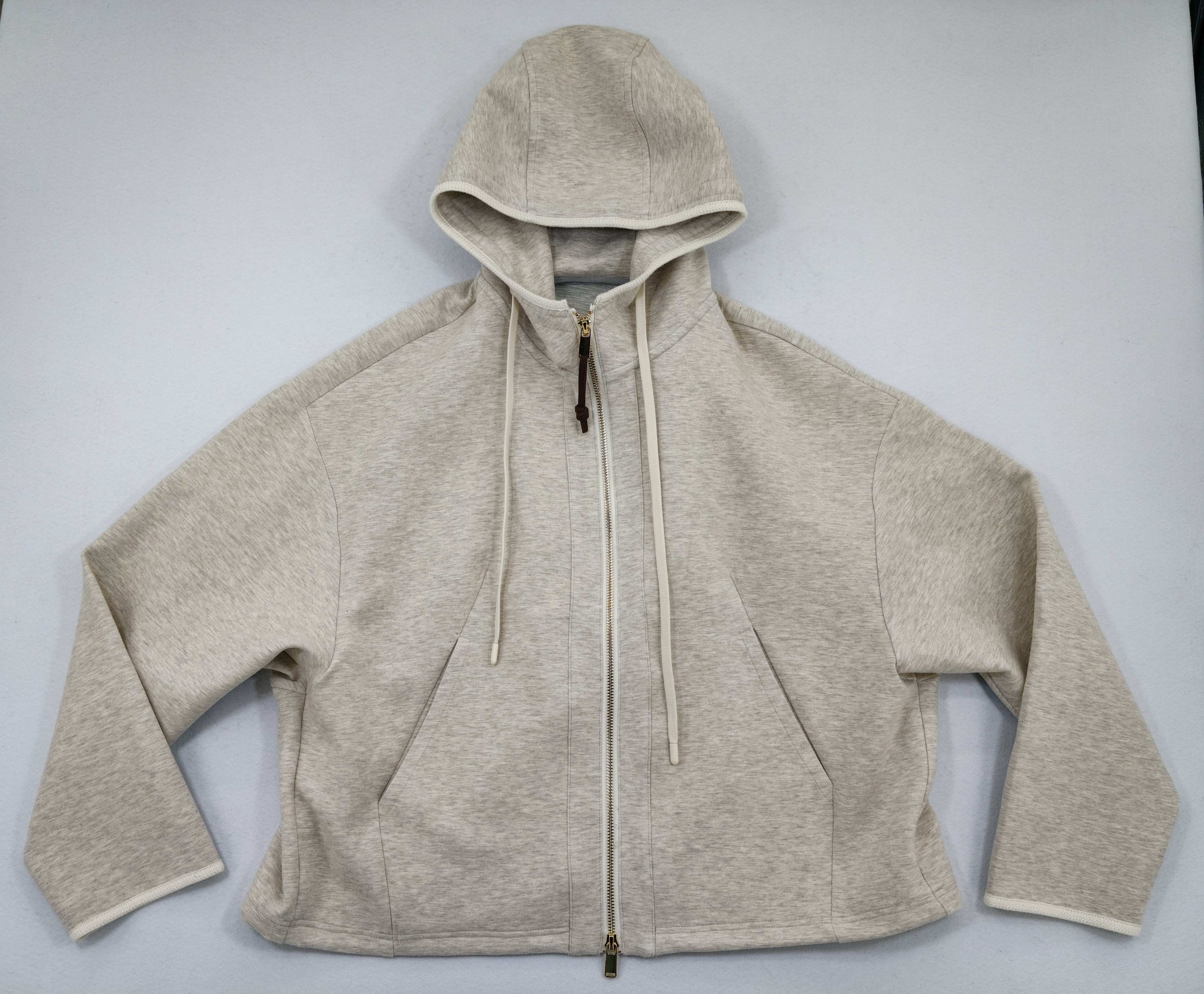 Heathered scuba zip hoodie for private label collections