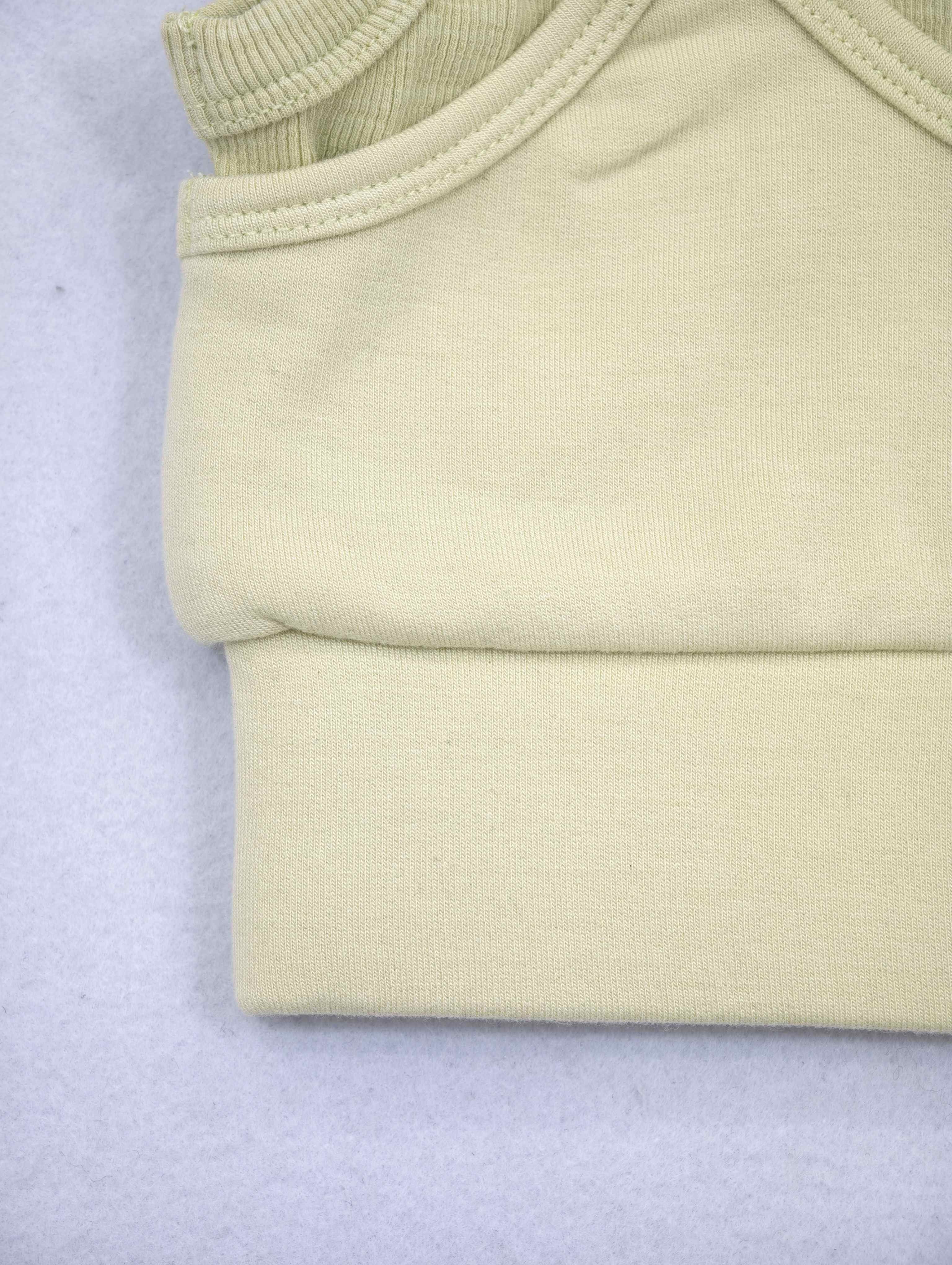 Wide ribbed hem on cotton-modal crop top