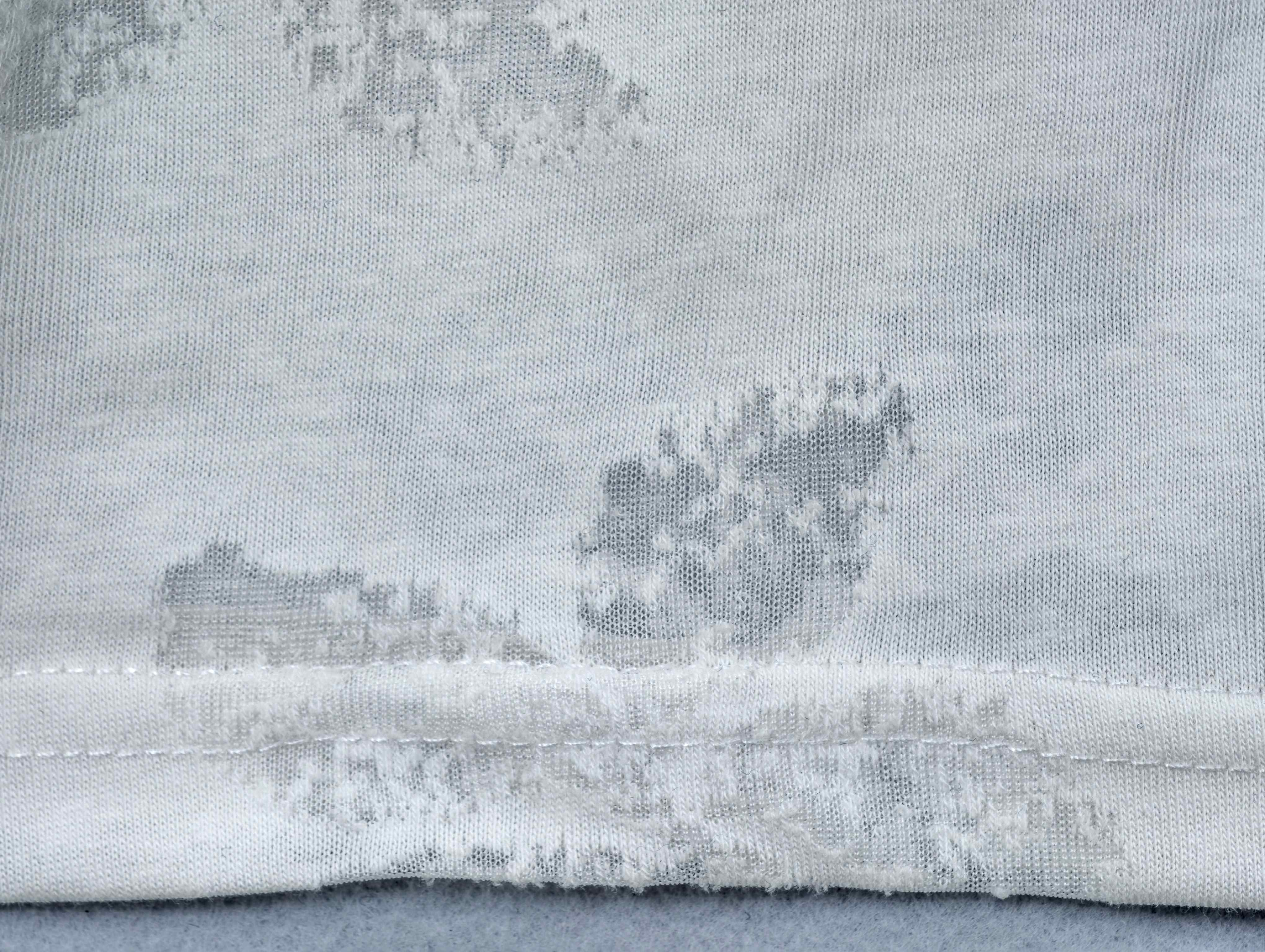 Burnout floral texture with clean hem stitching