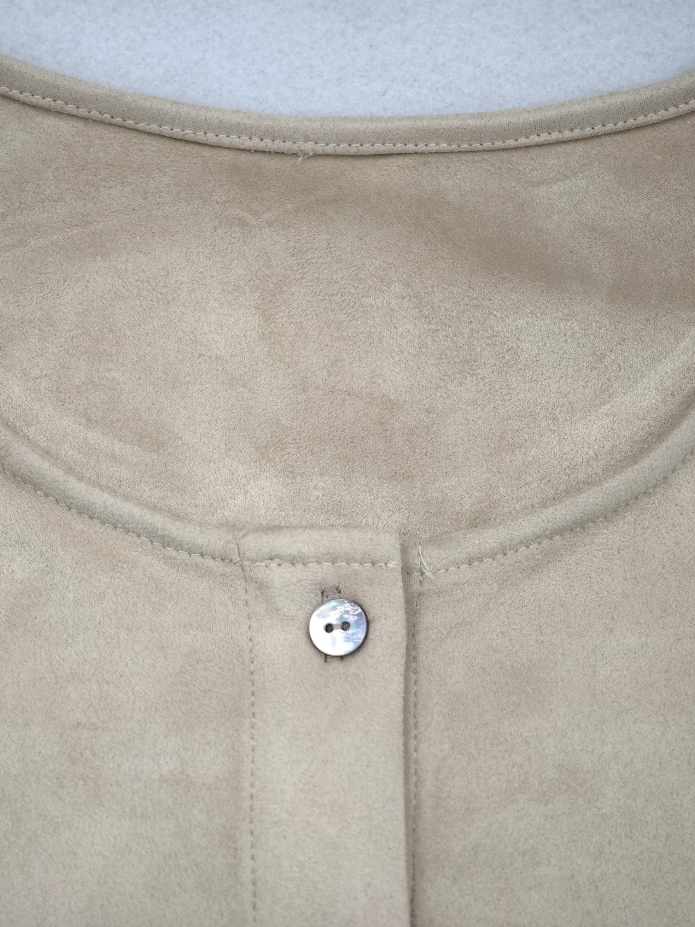 Round neckline and button detail from a womenswear supplier