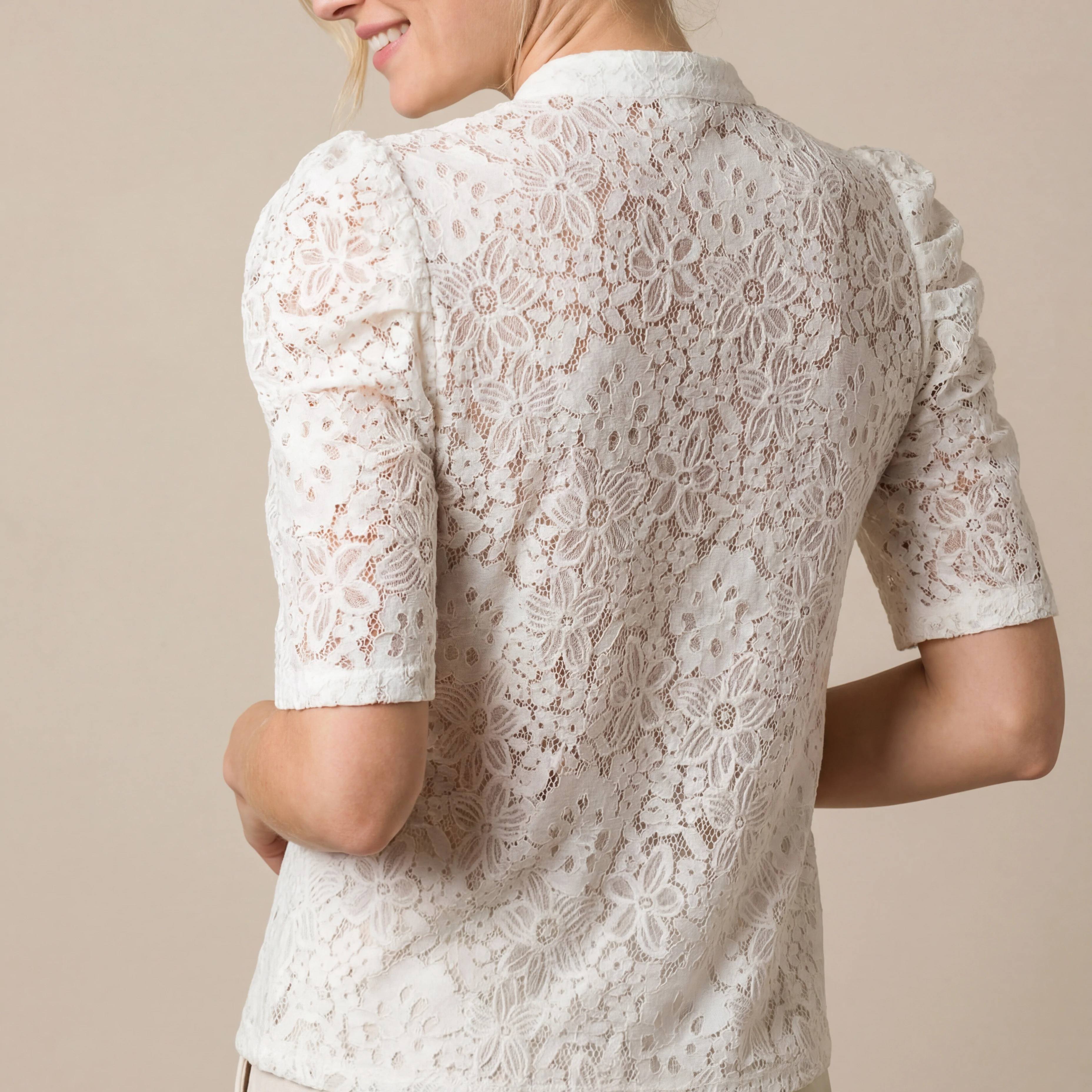 Back view showing fitted shape and gathered shoulders