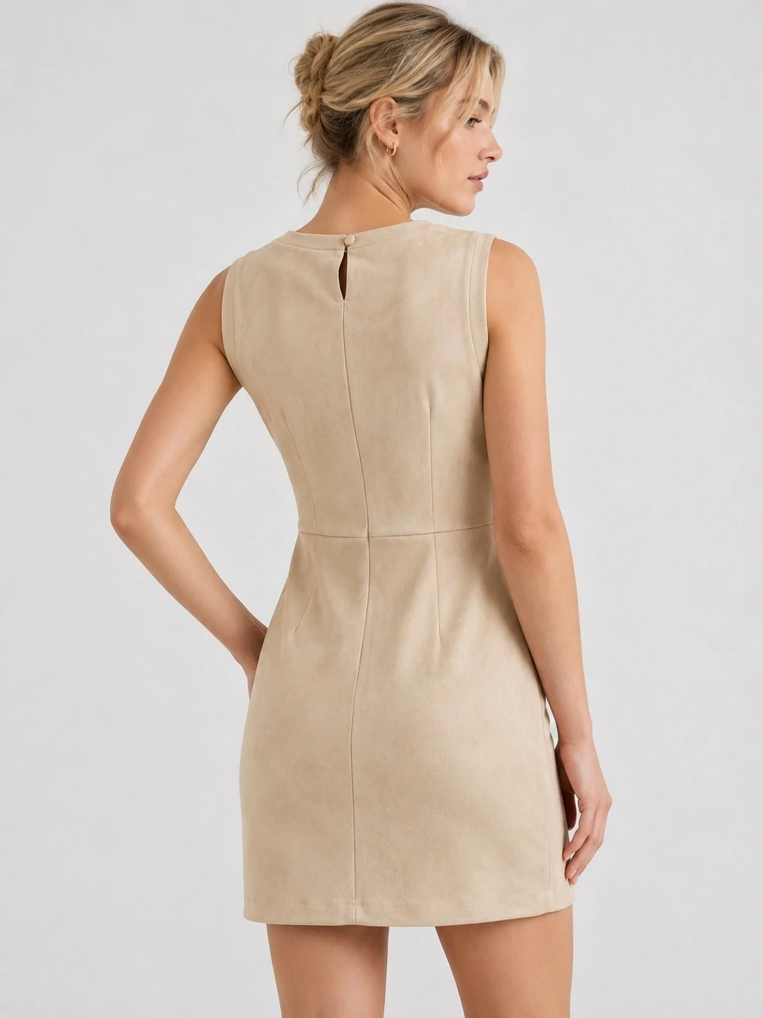 Fitted A-line dress back view for OEM development
