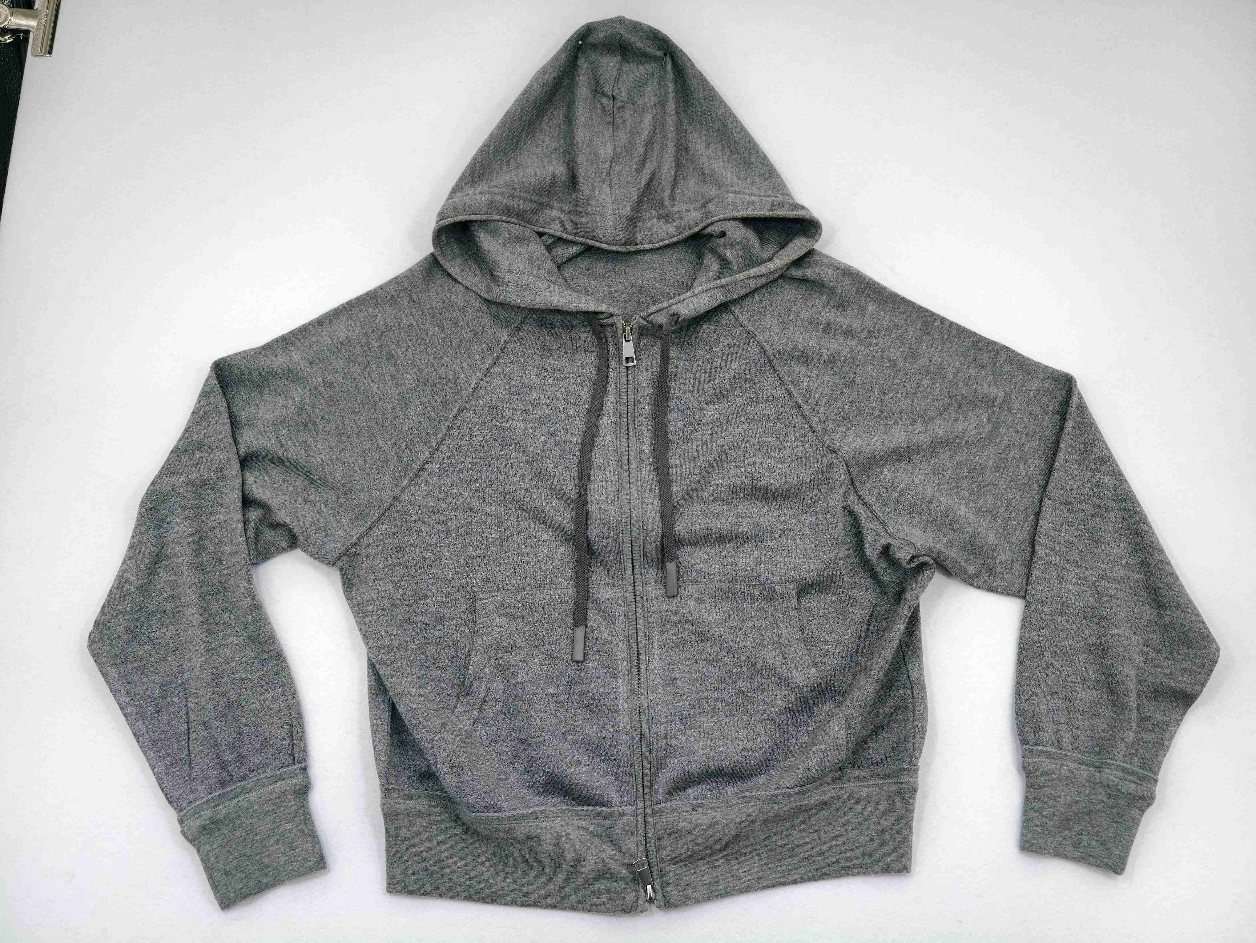 Wool-handfeel jersey zip hoodie for private label collections