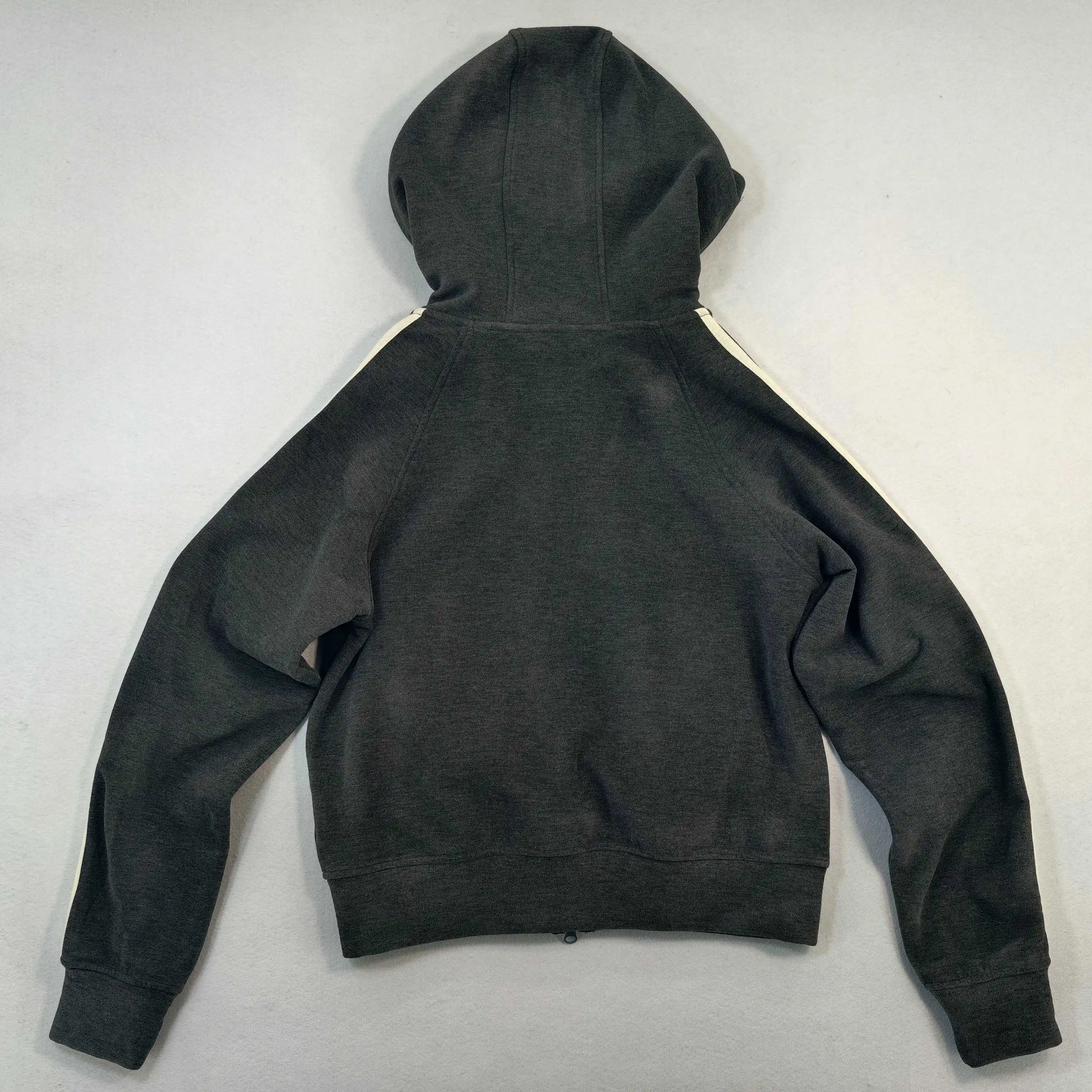 Back view of private label raglan sleeve hoodie
