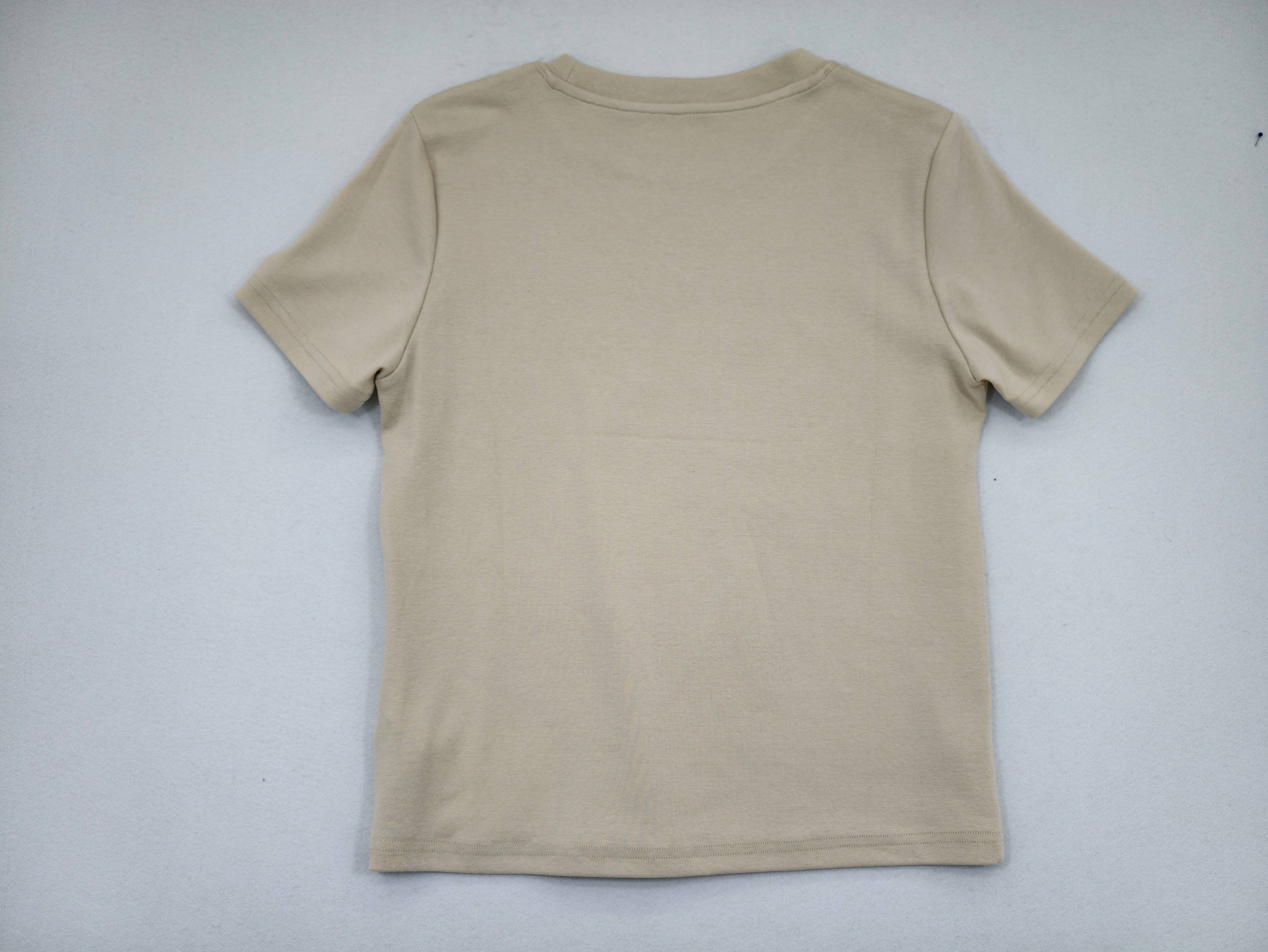 Plain back view of fitted cotton-Modal tee