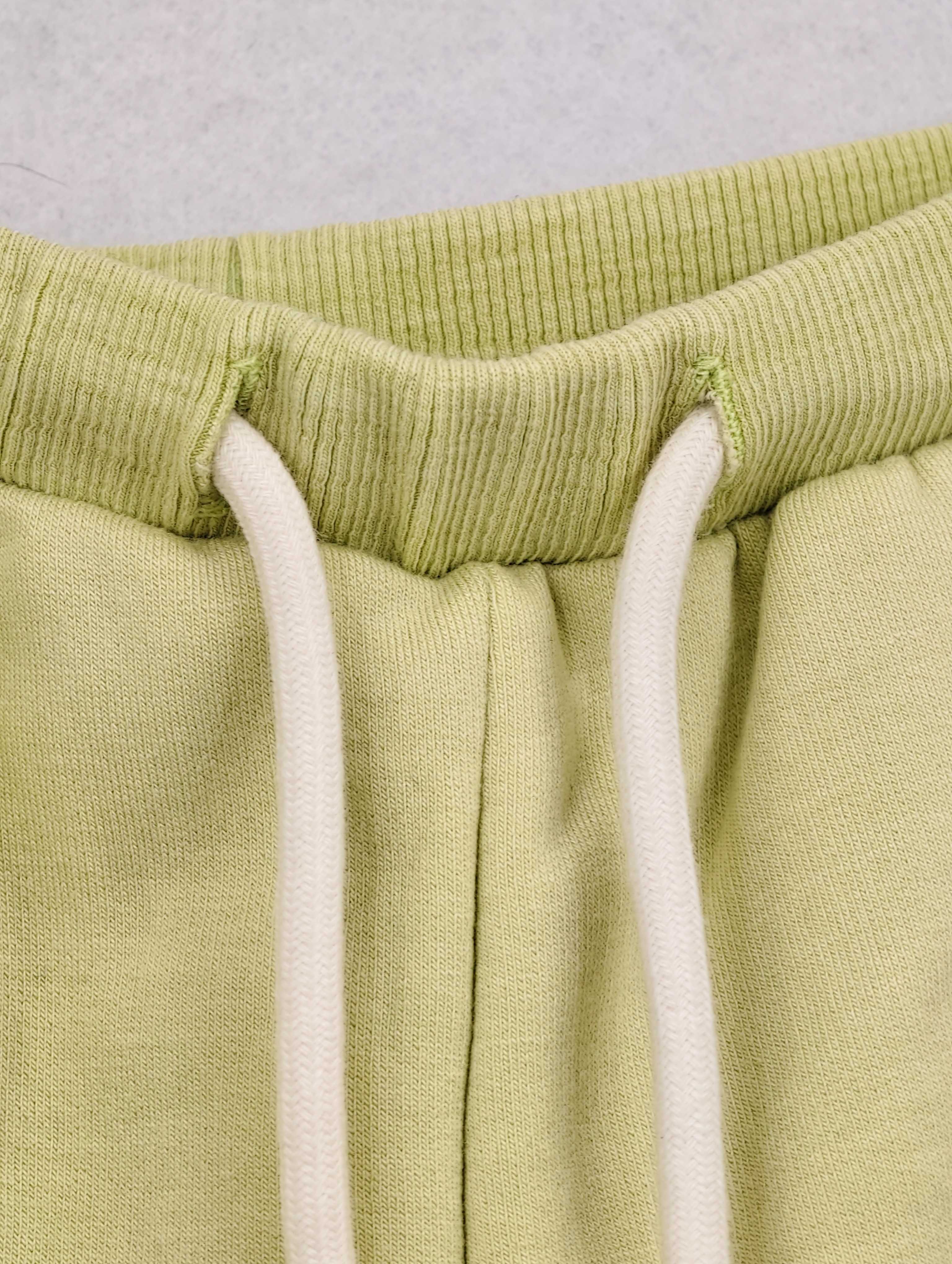 Close-up view of elastic waistband and drawcord