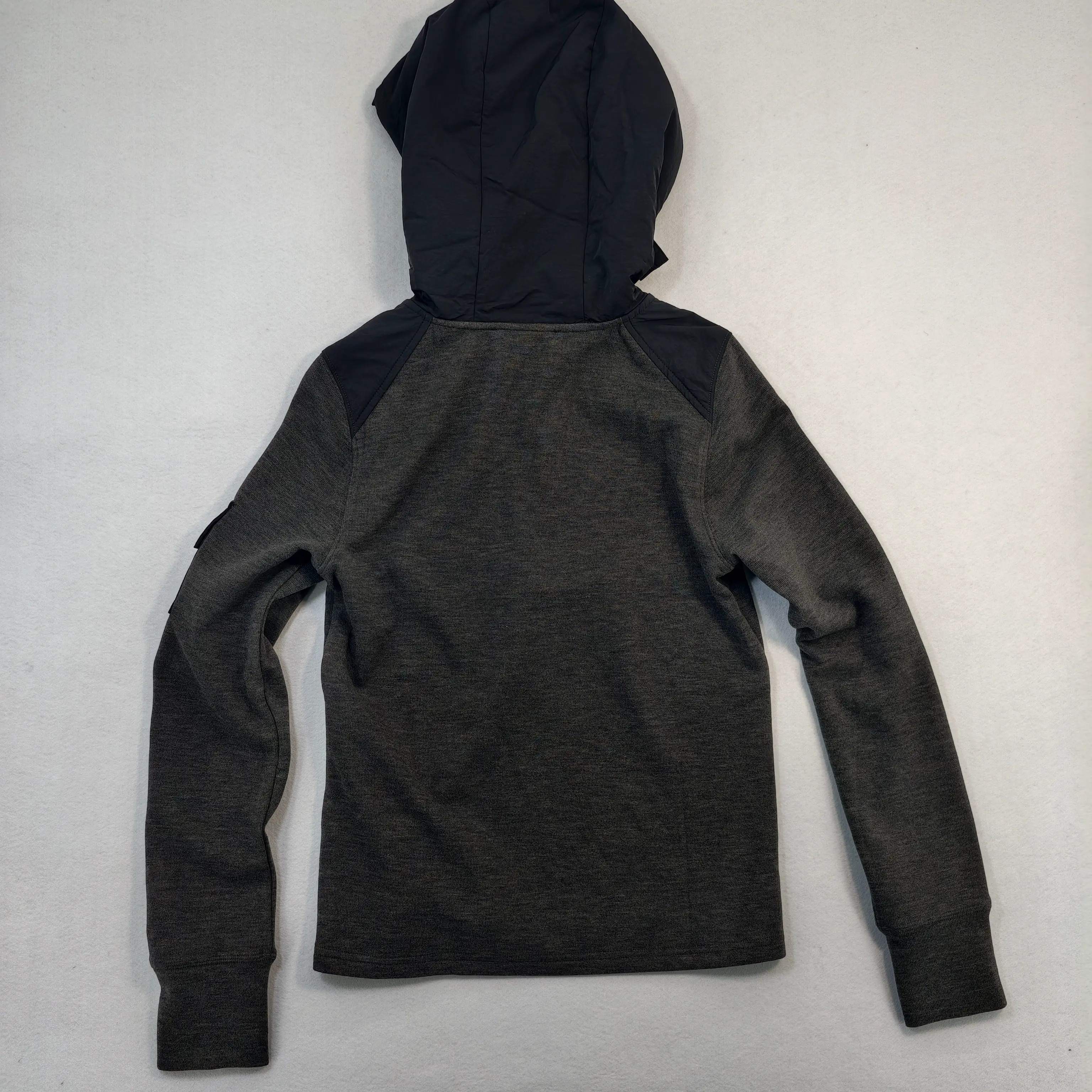 Back flat view showing contrast shoulder panel construction