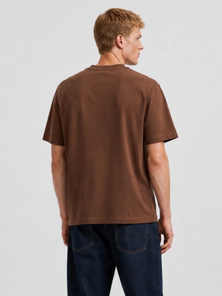 Relaxed cotton tee shown from the back