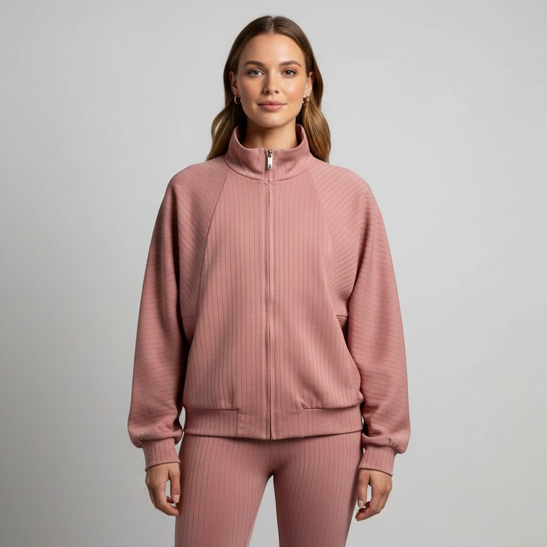 Rose Modal scuba track jacket with matching pants