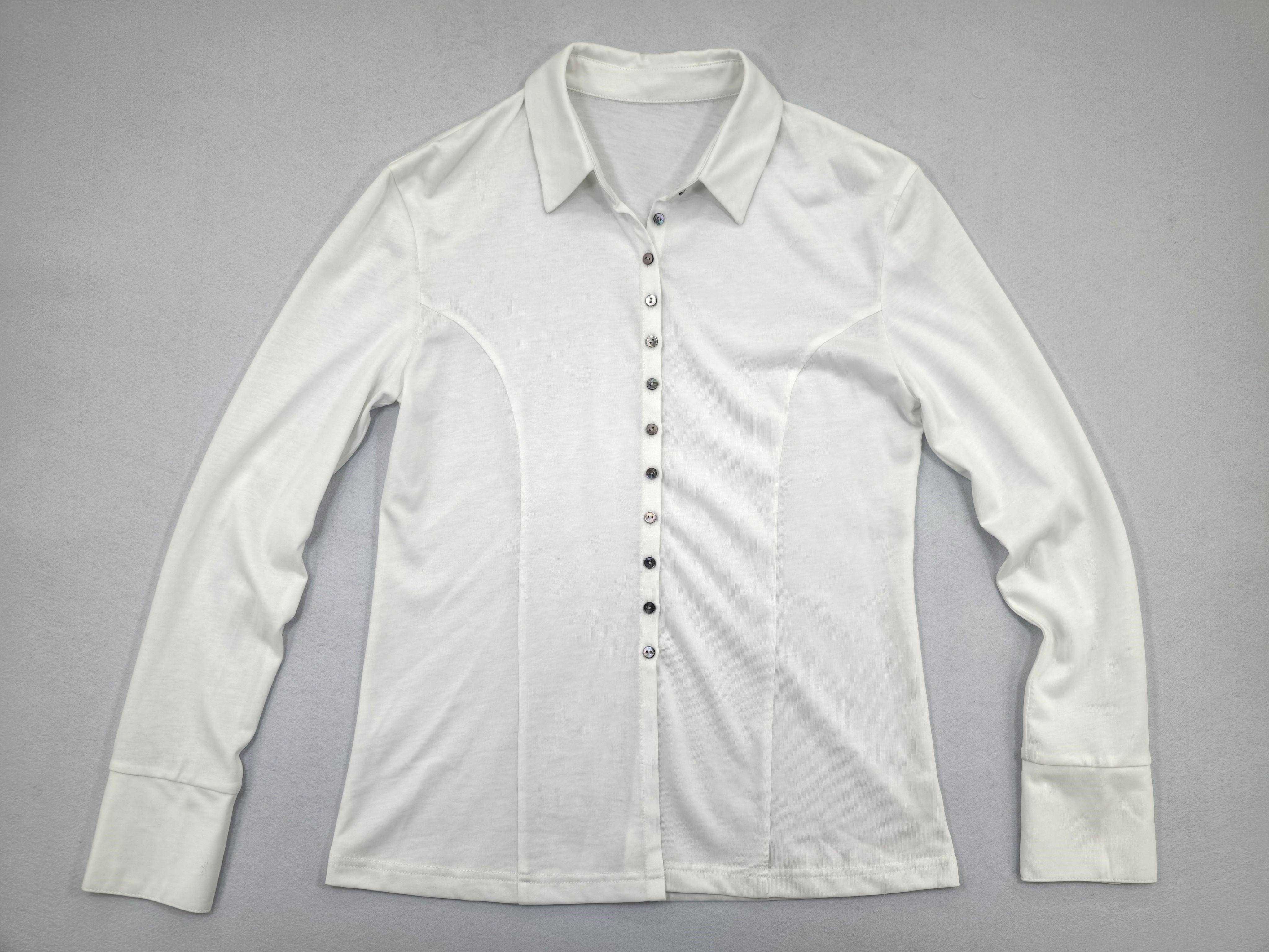 Ivory Lyocell-cotton jersey shirt with shaped front seams