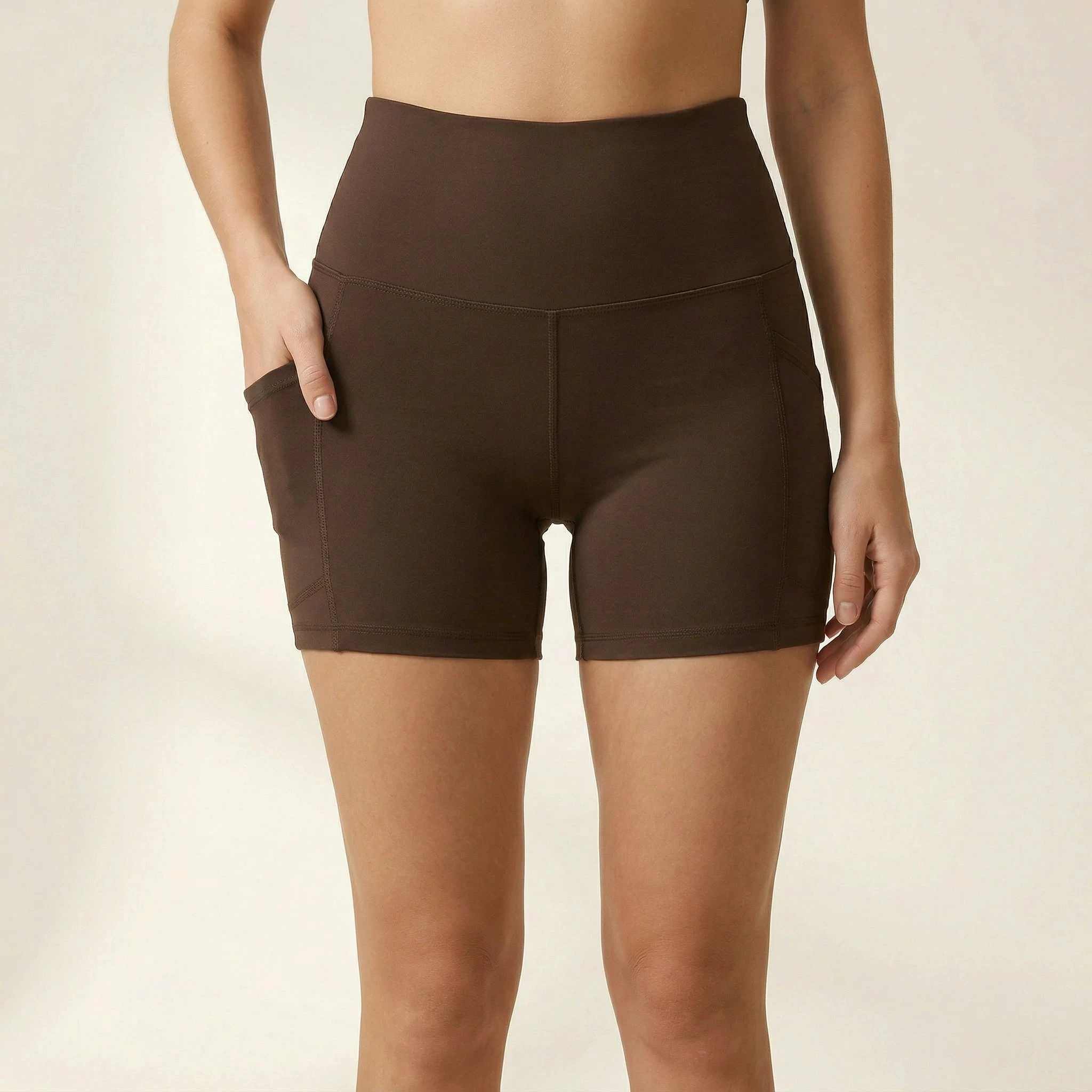 High-waist Modal interlock biker shorts for private label activewear