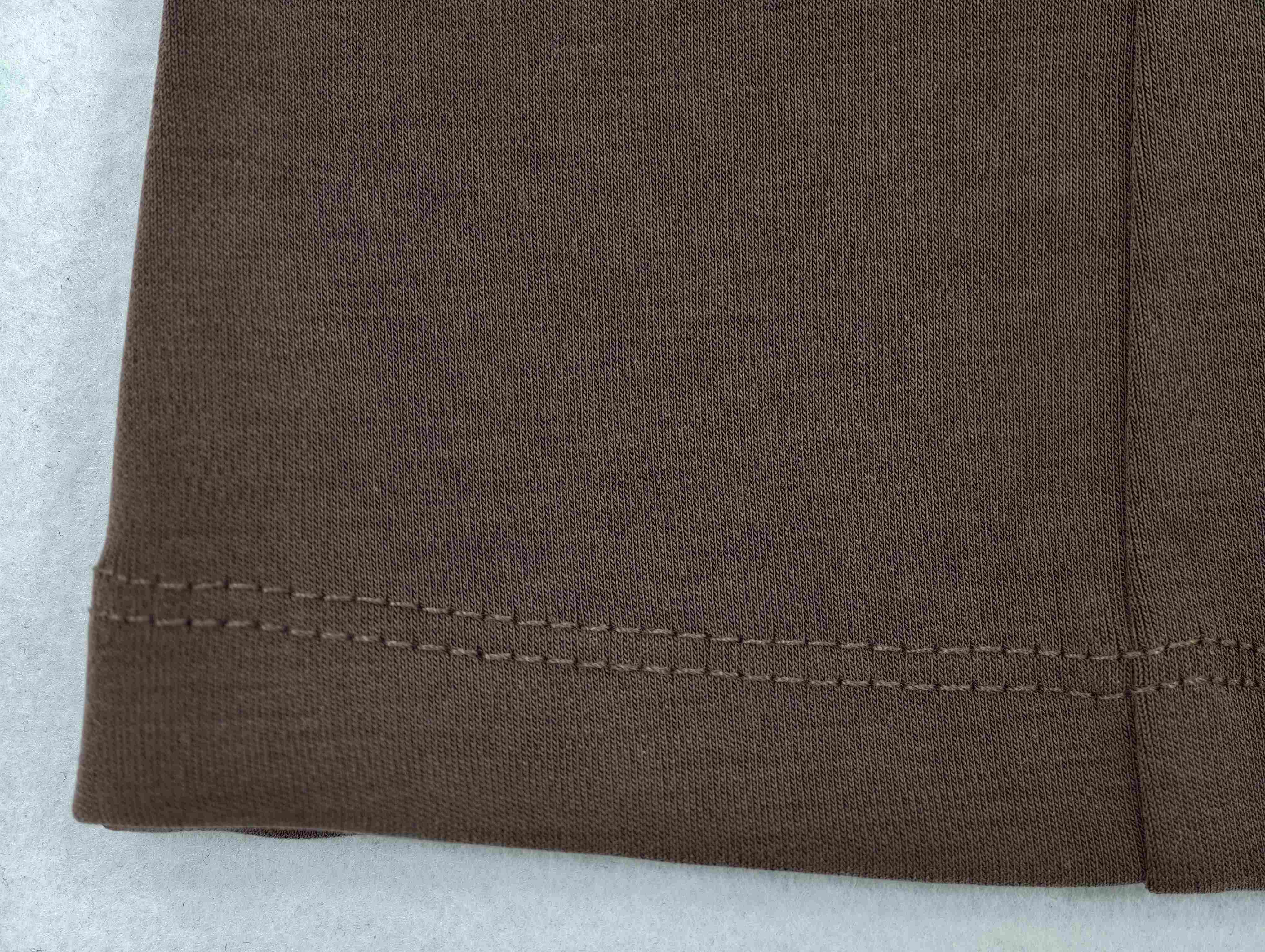 Modal interlock texture with clean hem stitching for custom production