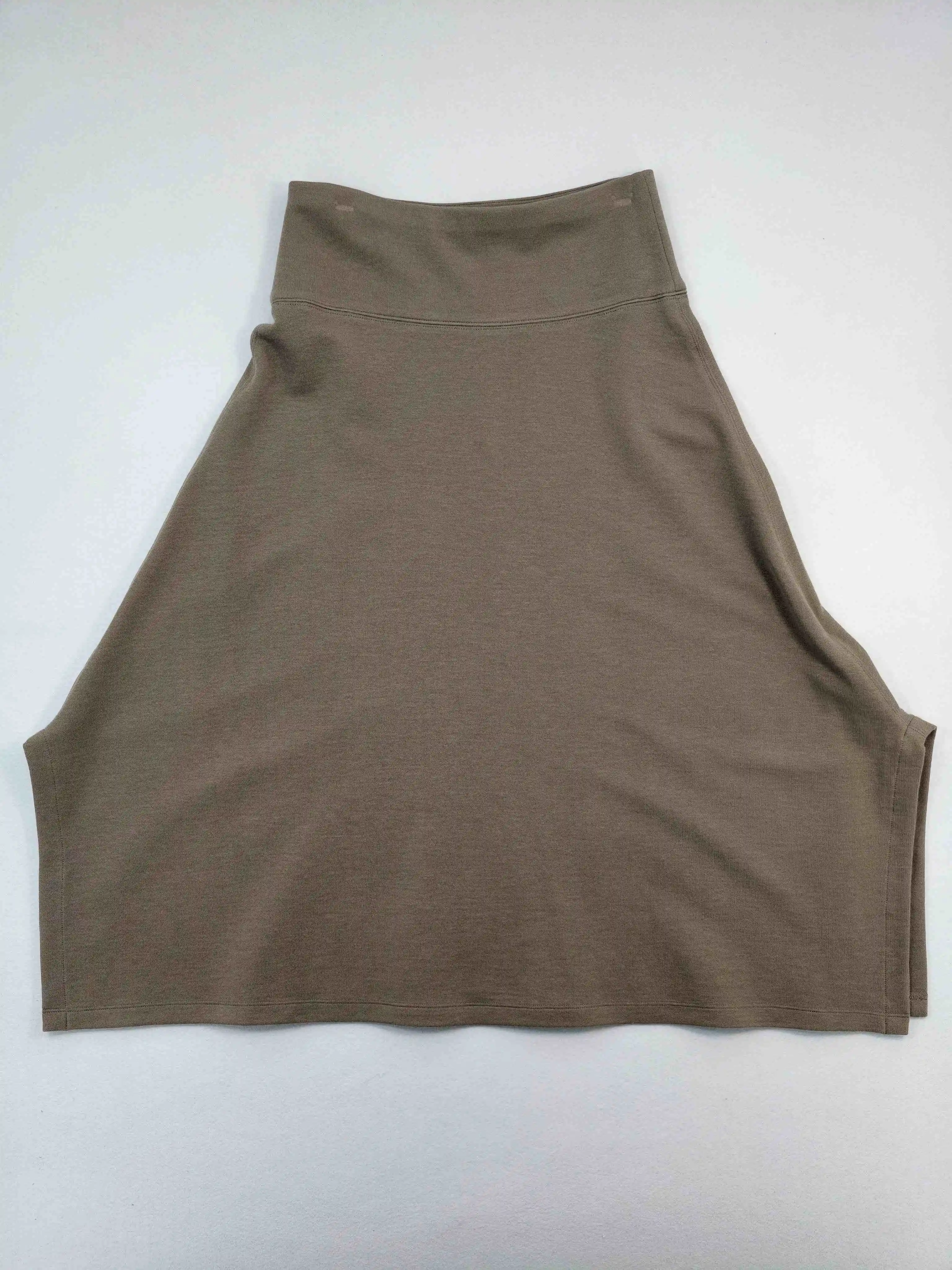 Custom high-waist midi skirt flat view with side slit