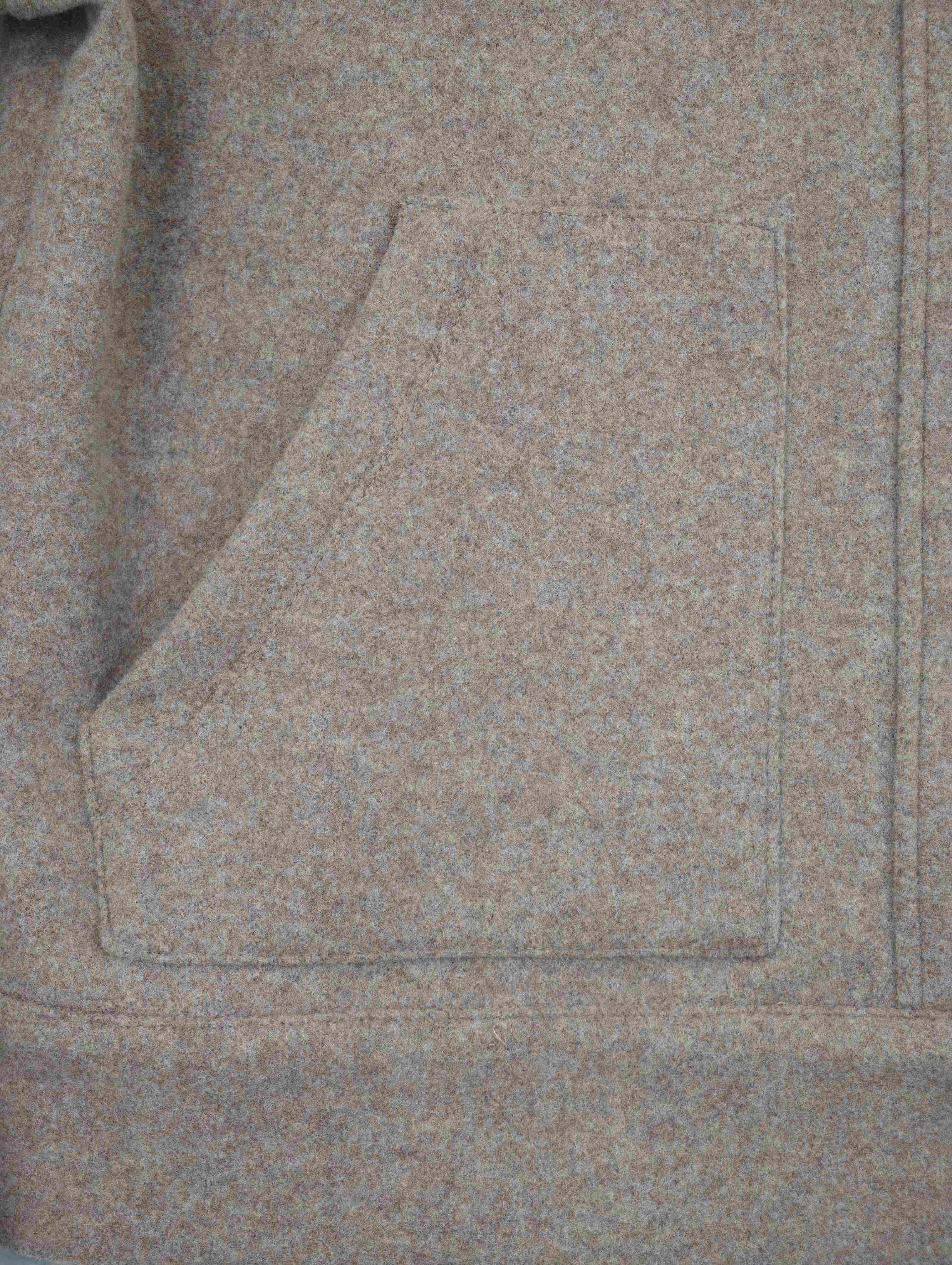 Large patch pocket on brushed snap-front jacket