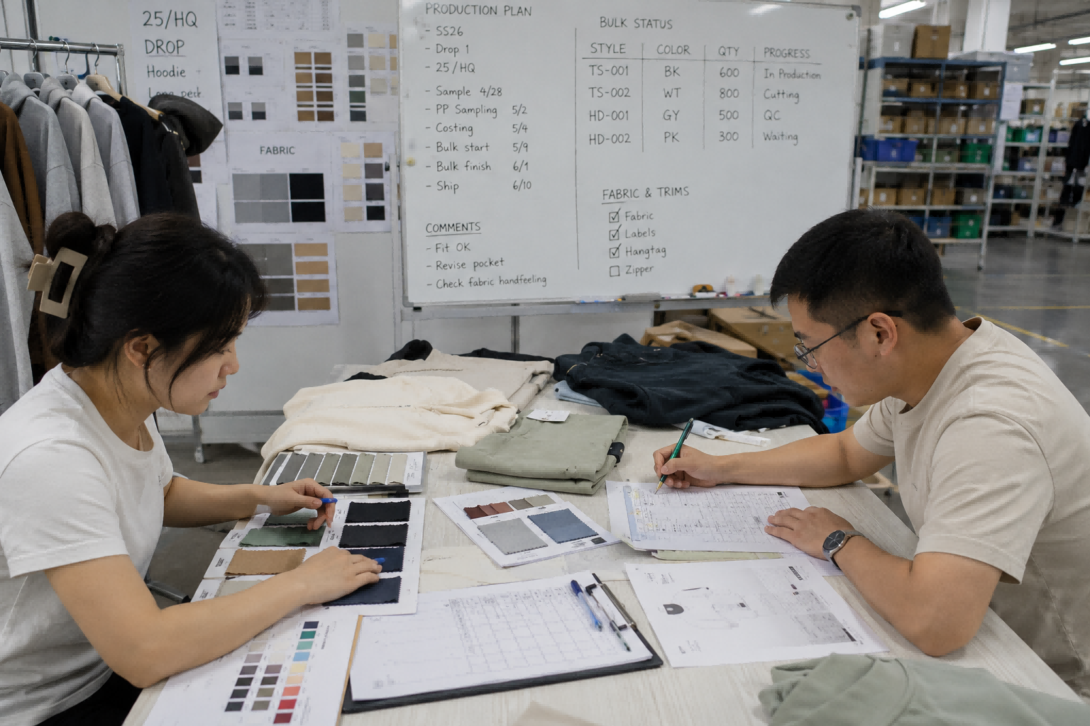 OEM ODM apparel production planning for bulk garment orders