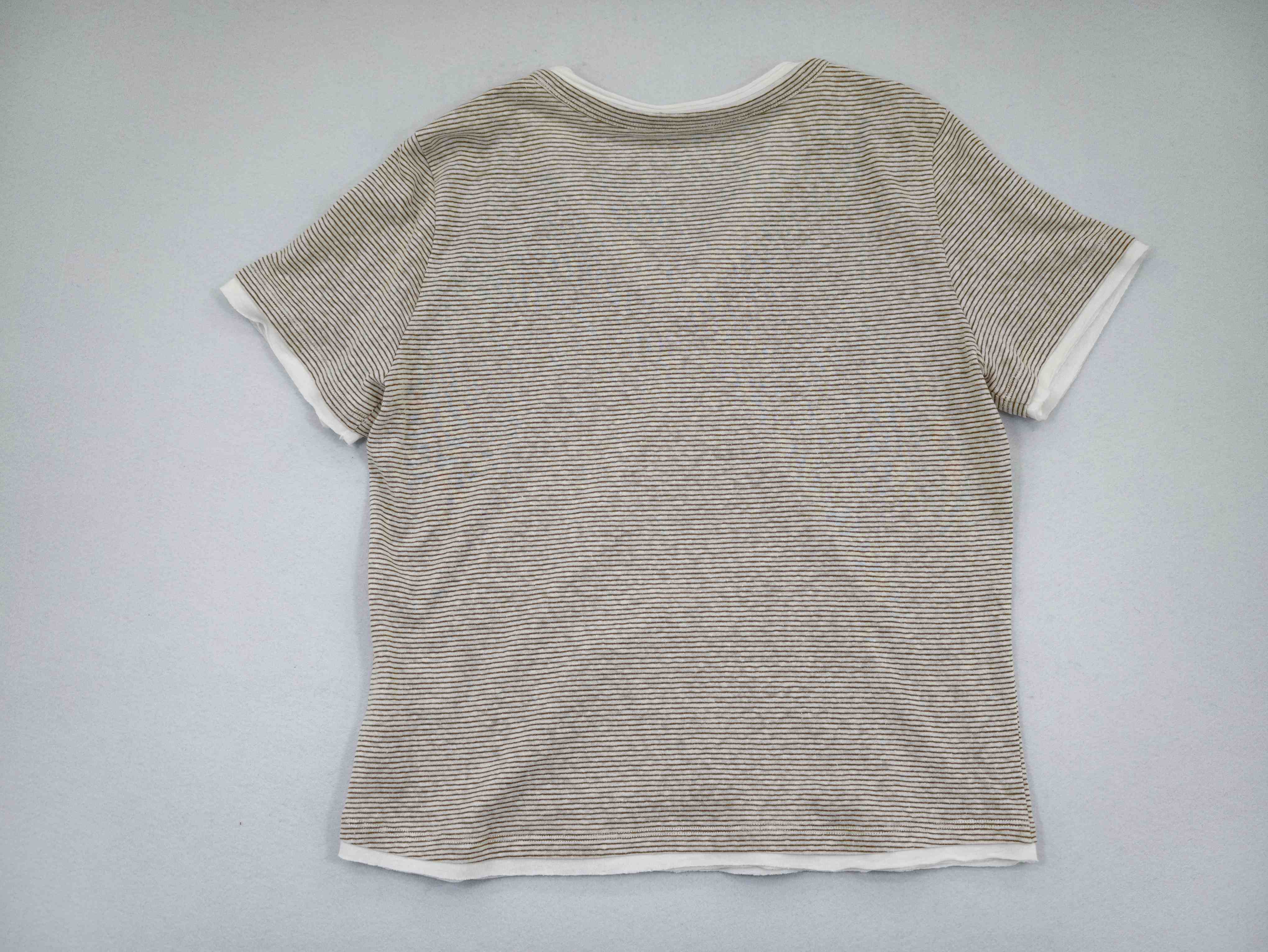Back view showing relaxed fit and level stripe alignment