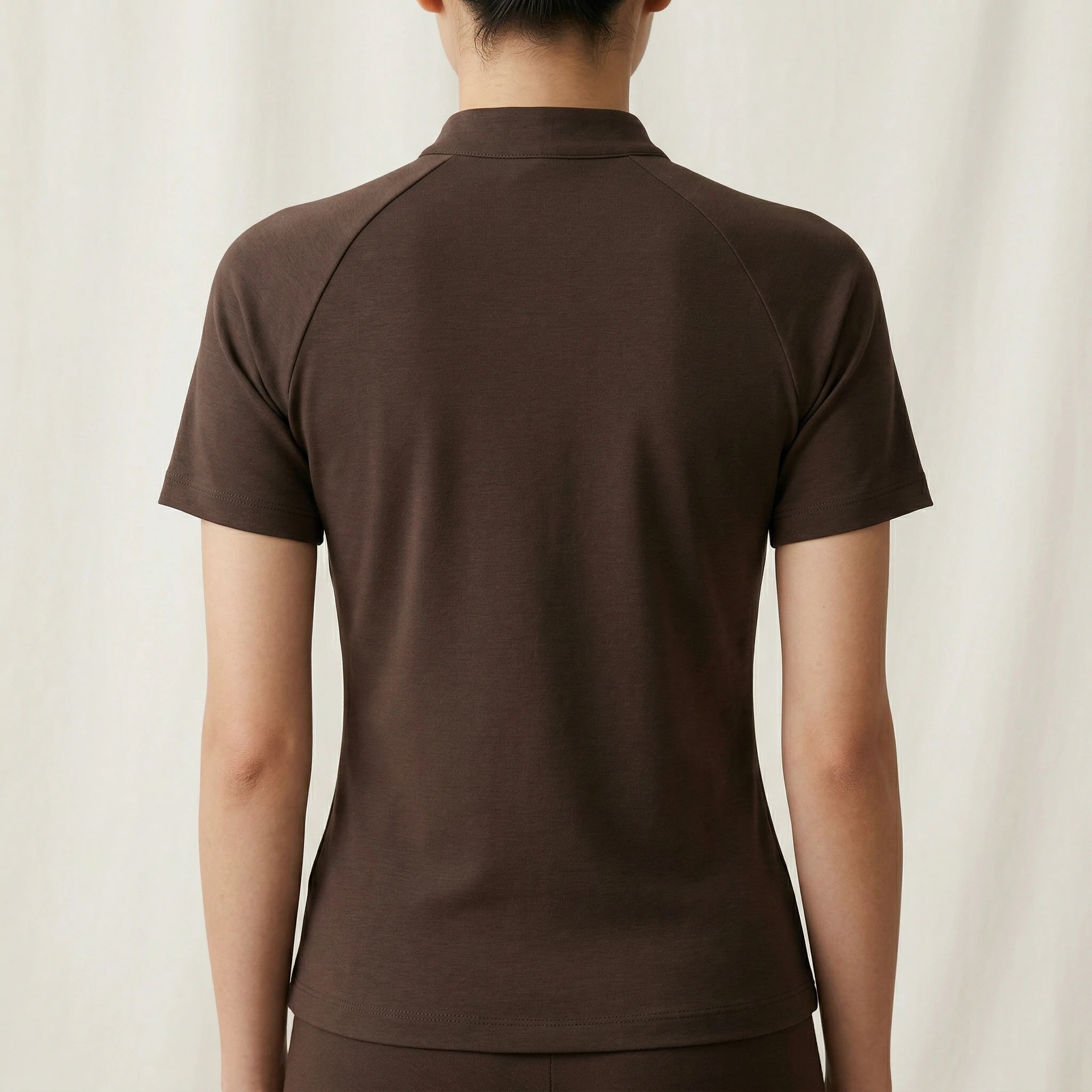 Fitted raglan training top back view for OEM collections