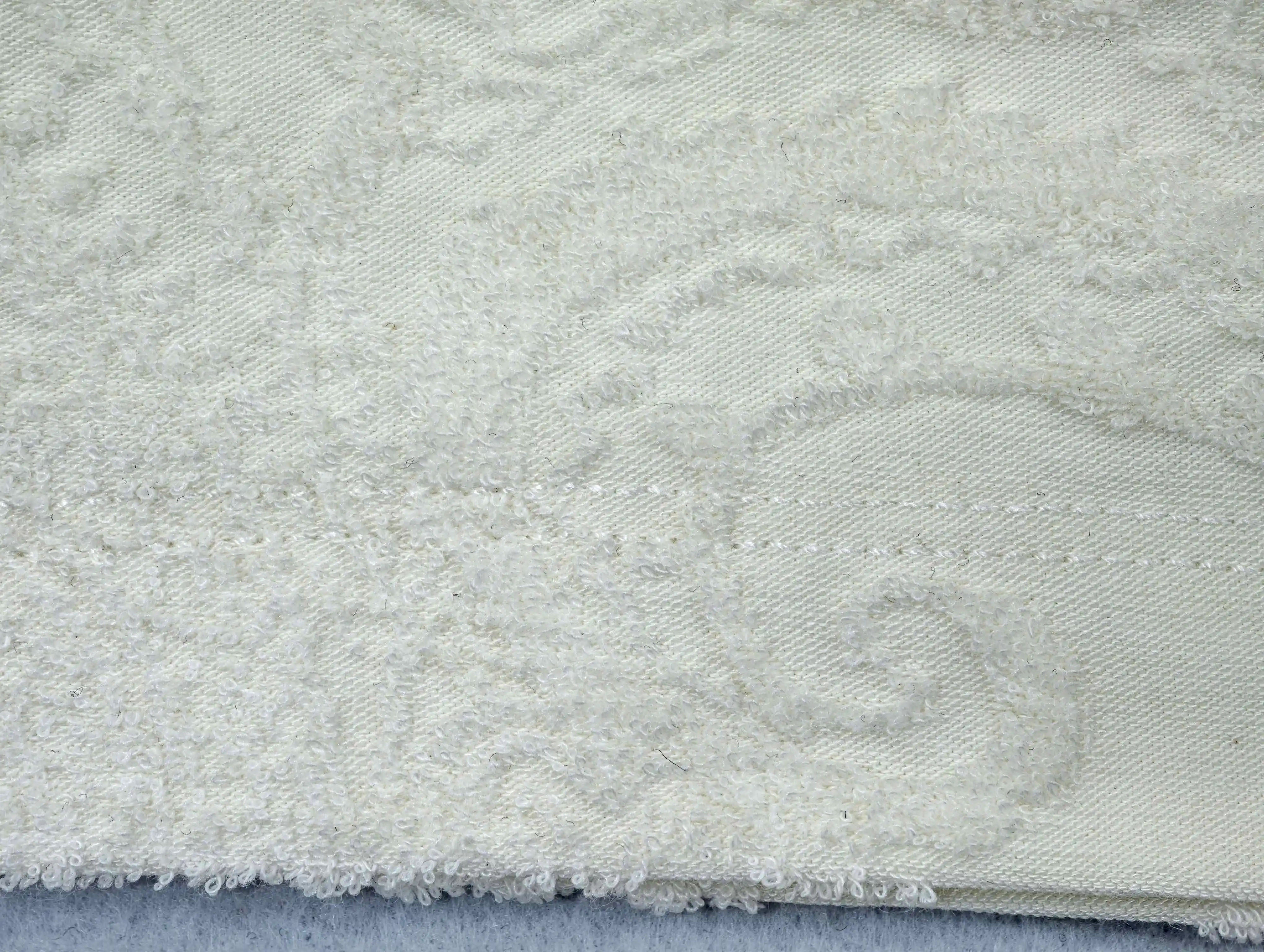 Close-up of jacquard towel terry fabric texture