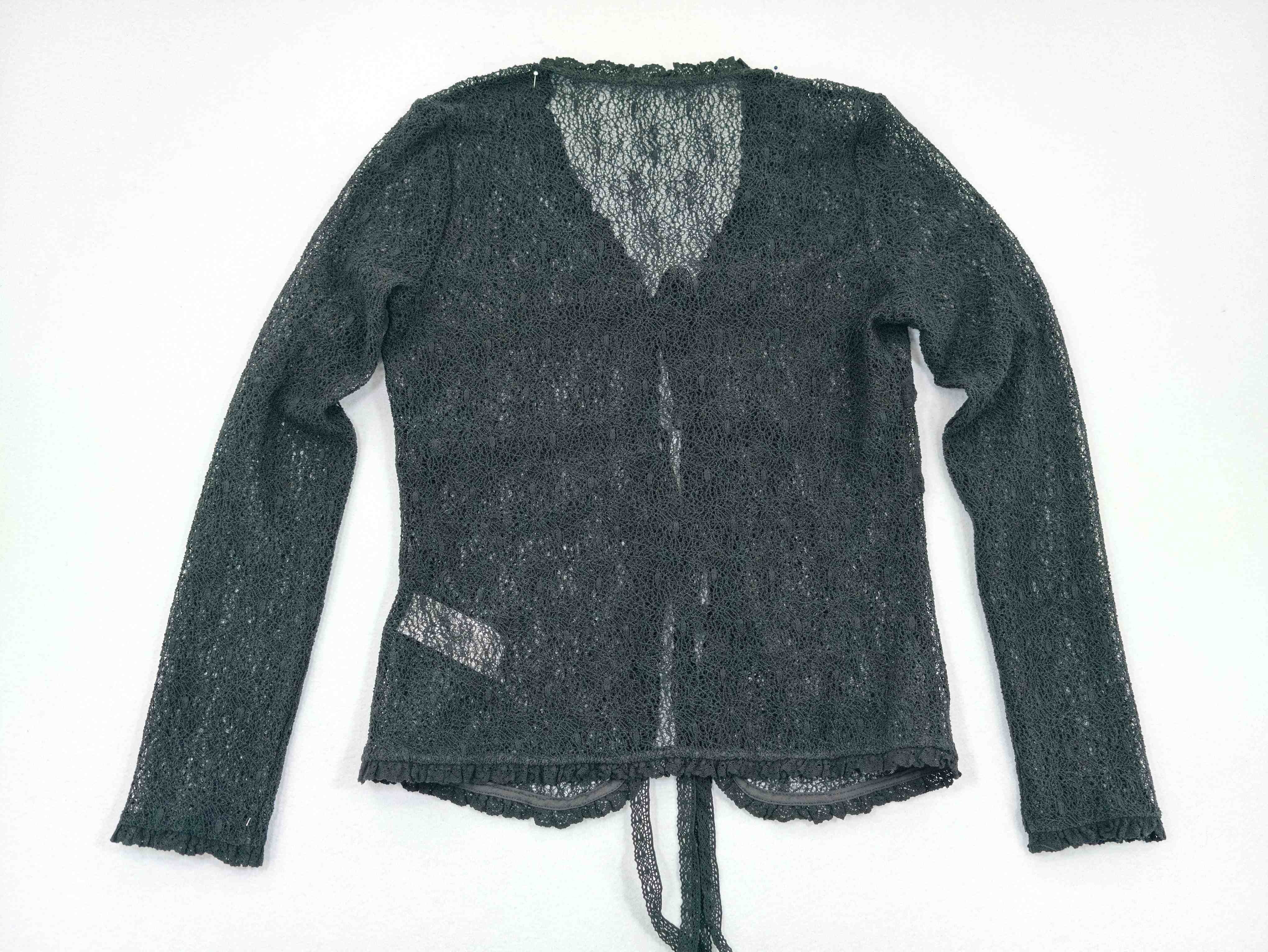 Transparent back panel with fitted long sleeves