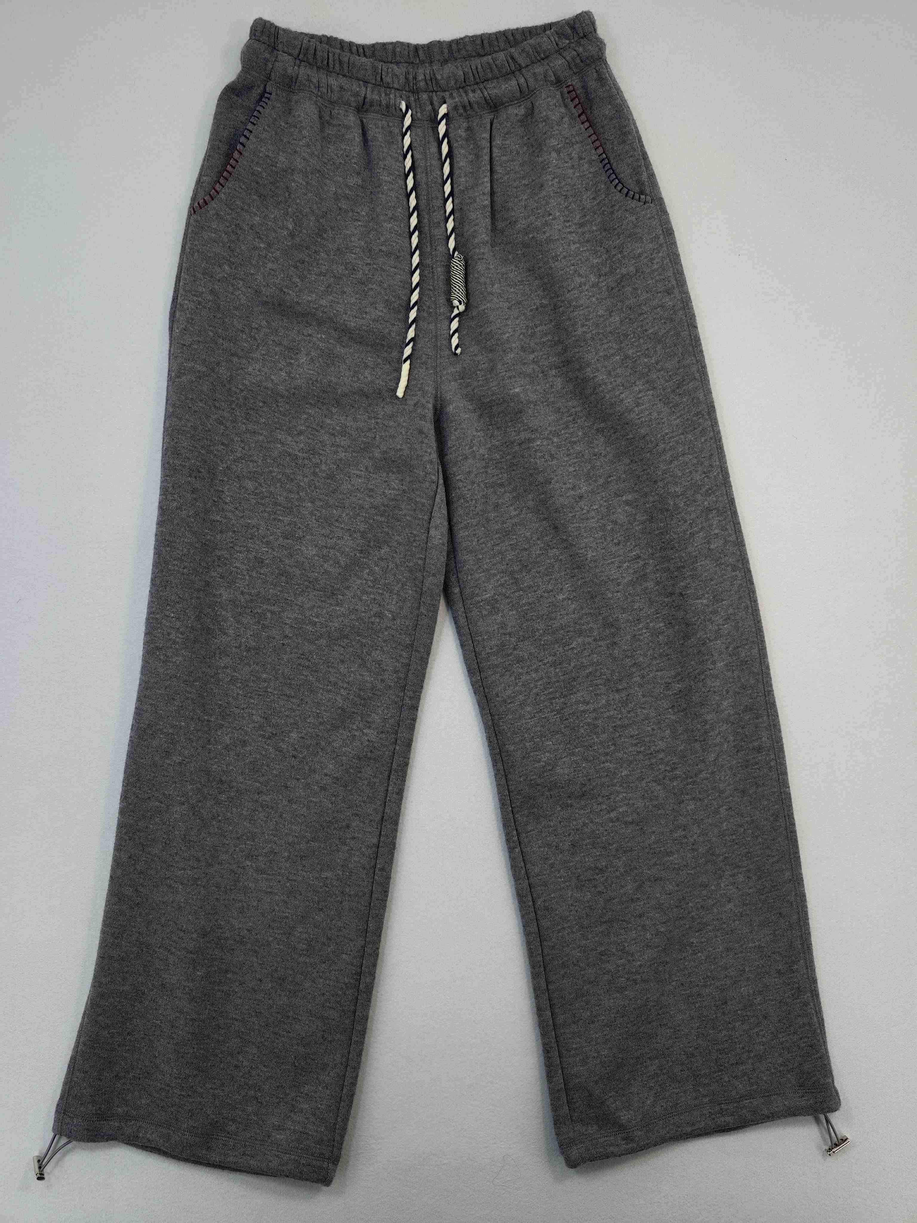 Straight-leg knit lounge pants front flat view