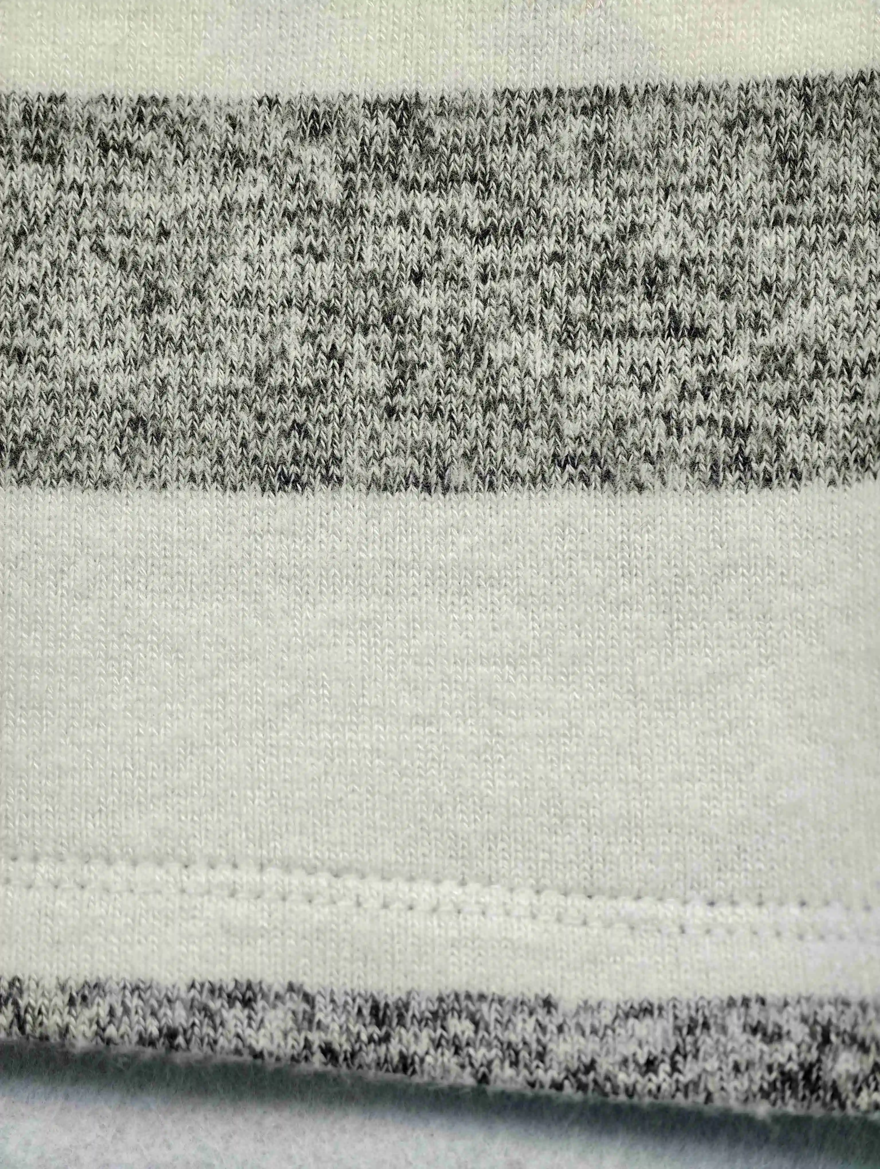 Heather stripe hacci jersey texture close-up with soft brushed surface
