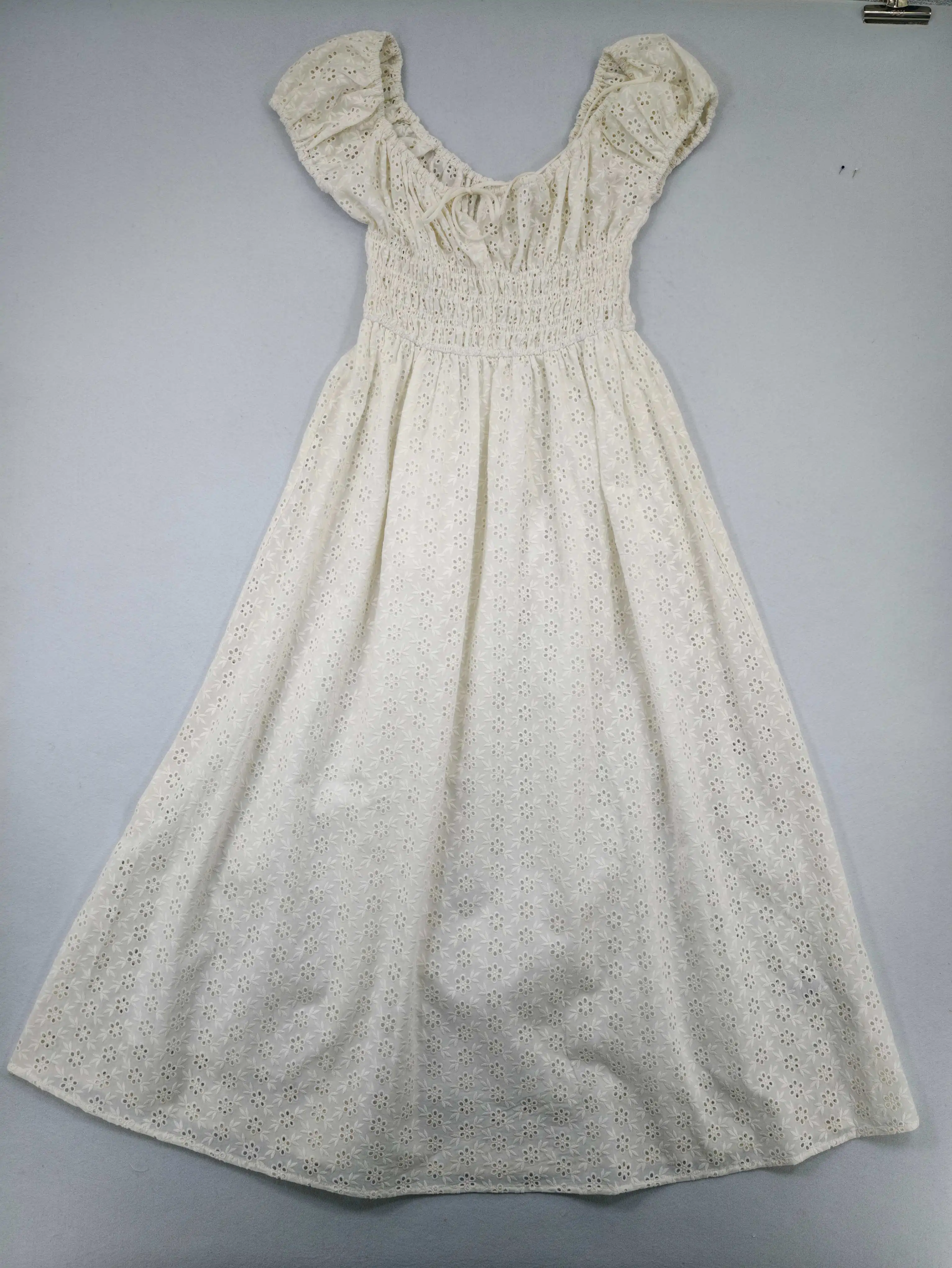 Cotton eyelet maxi dress front view